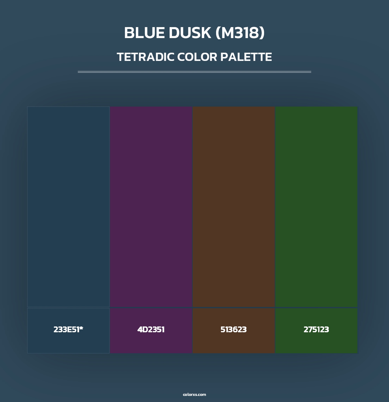 Blue Dusk (M318) - Tetradic Color Palette