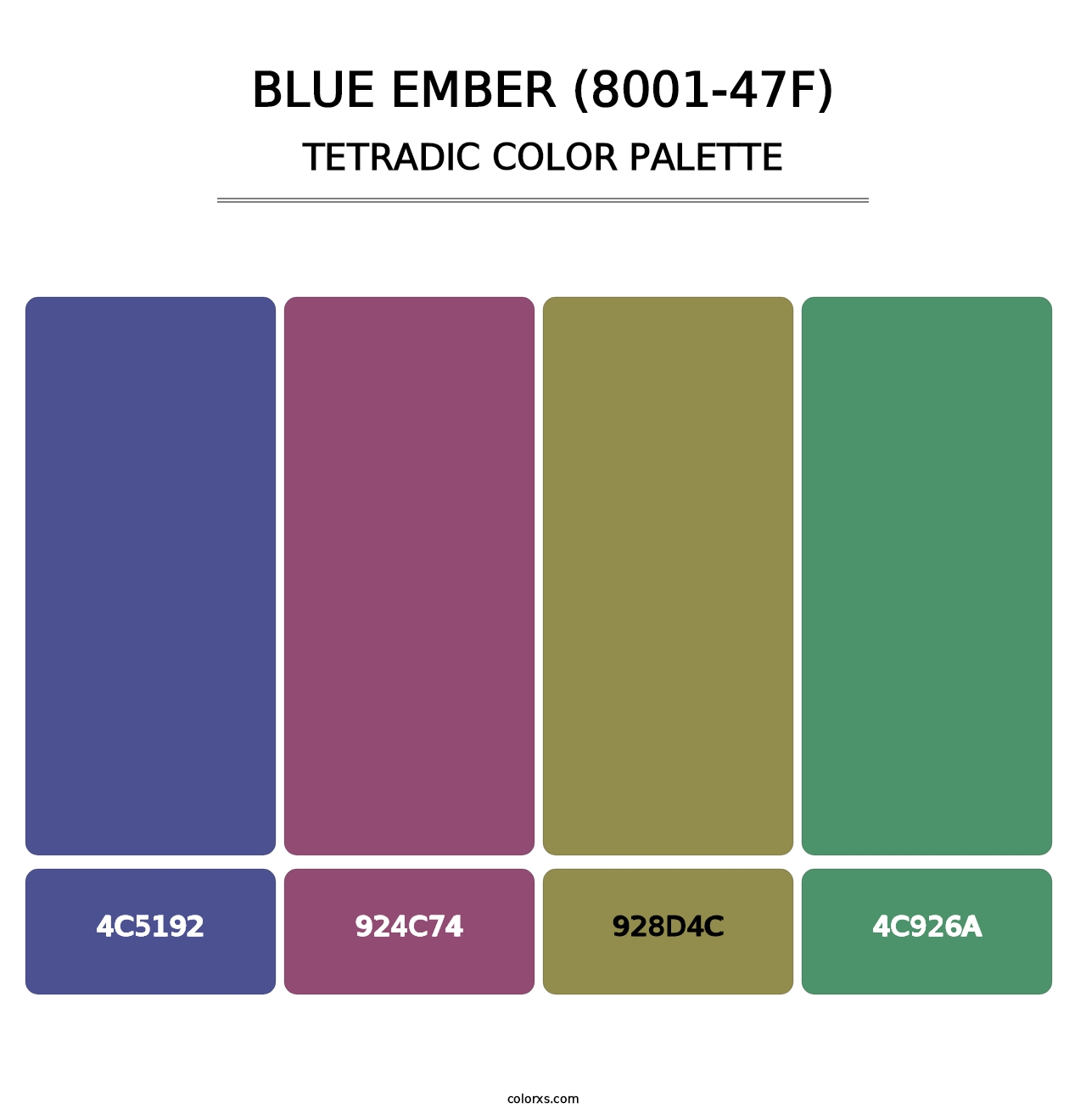 Blue Ember (8001-47F) - Tetradic Color Palette