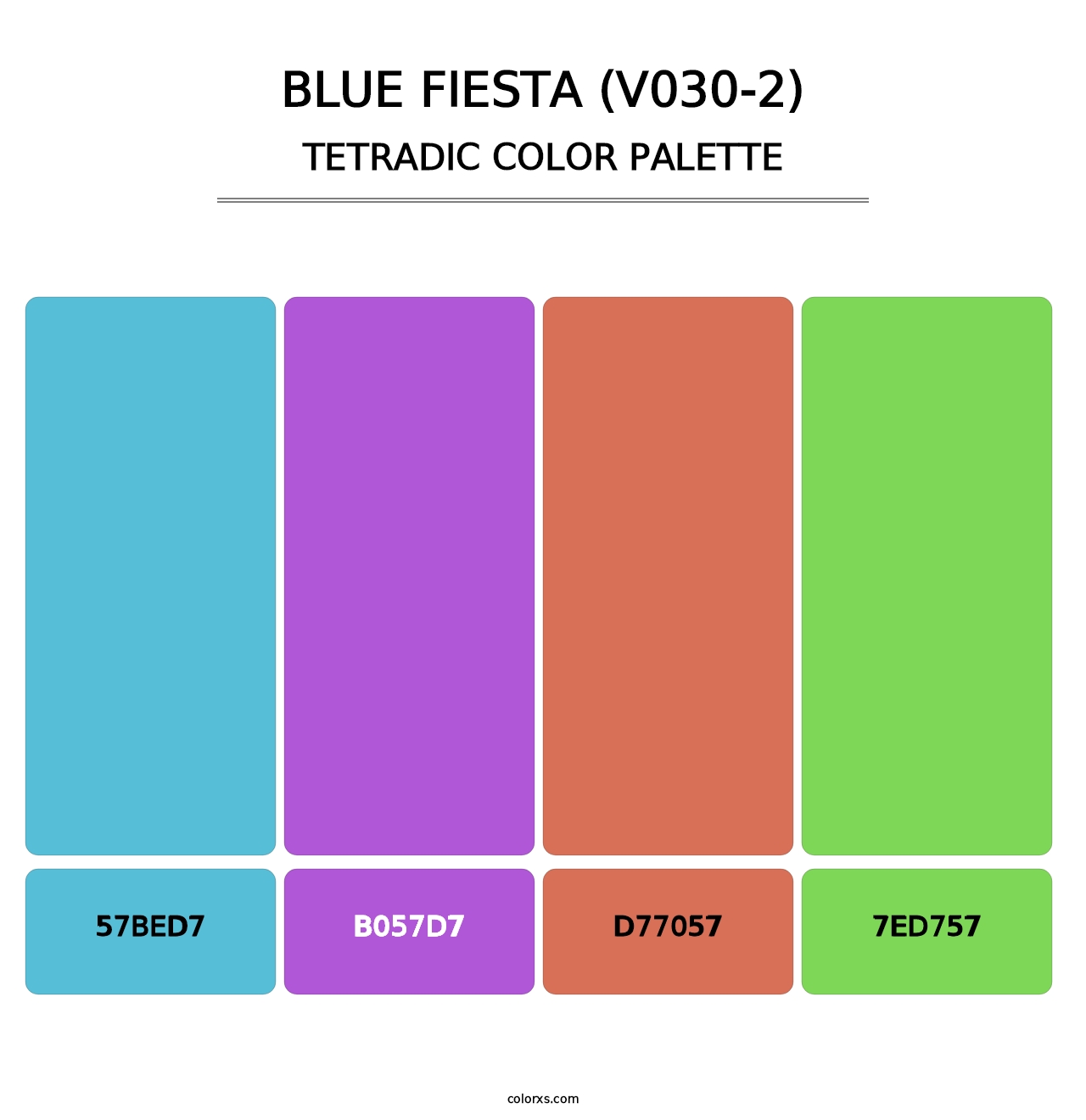 Blue Fiesta (V030-2) - Tetradic Color Palette