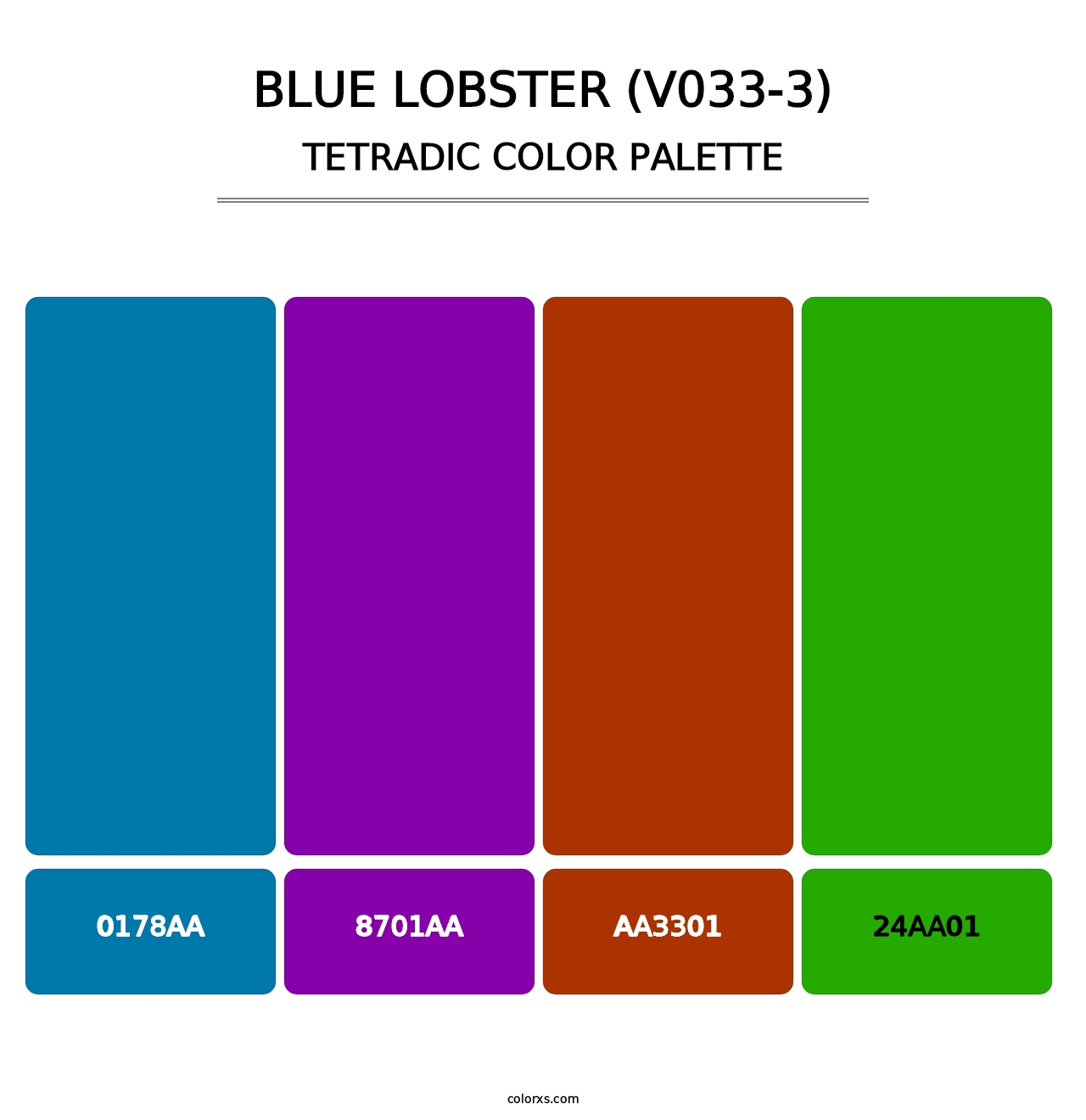Blue Lobster (V033-3) - Tetradic Color Palette