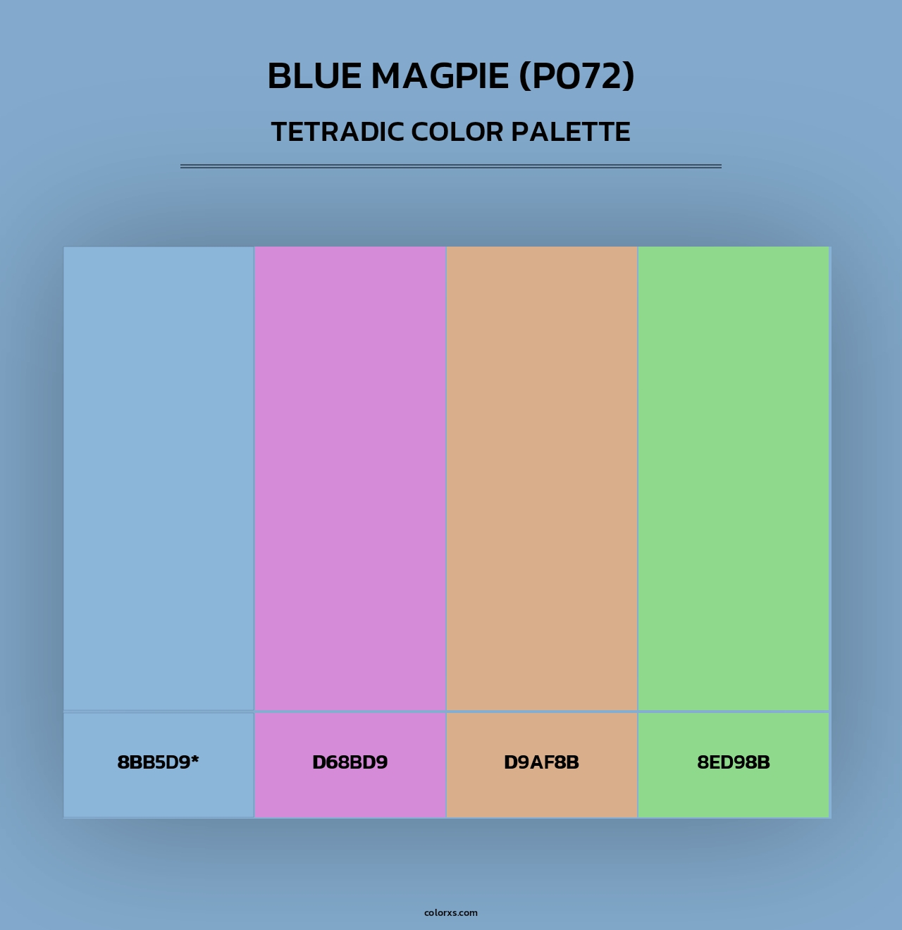 Blue Magpie (P072) - Tetradic Color Palette