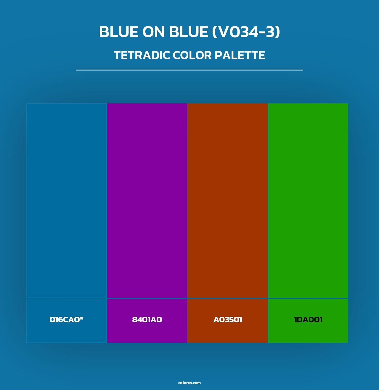 Blue on Blue (V034-3) - Tetradic Color Palette