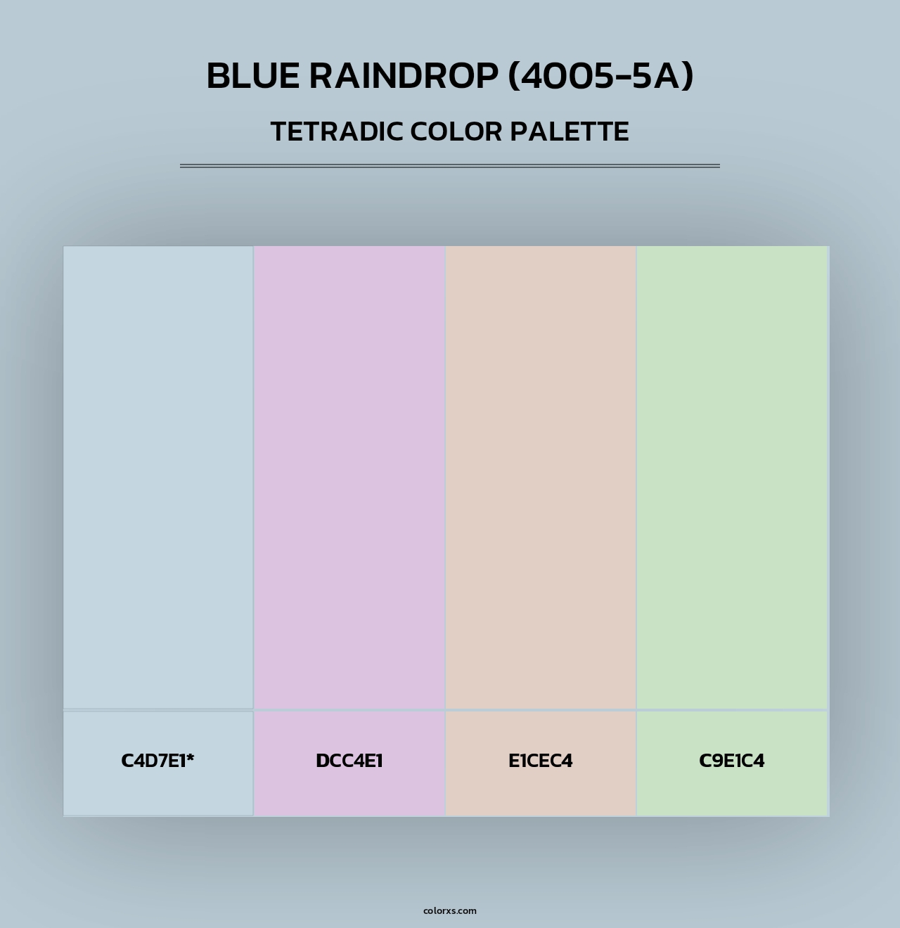 Blue Raindrop (4005-5A) - Tetradic Color Palette