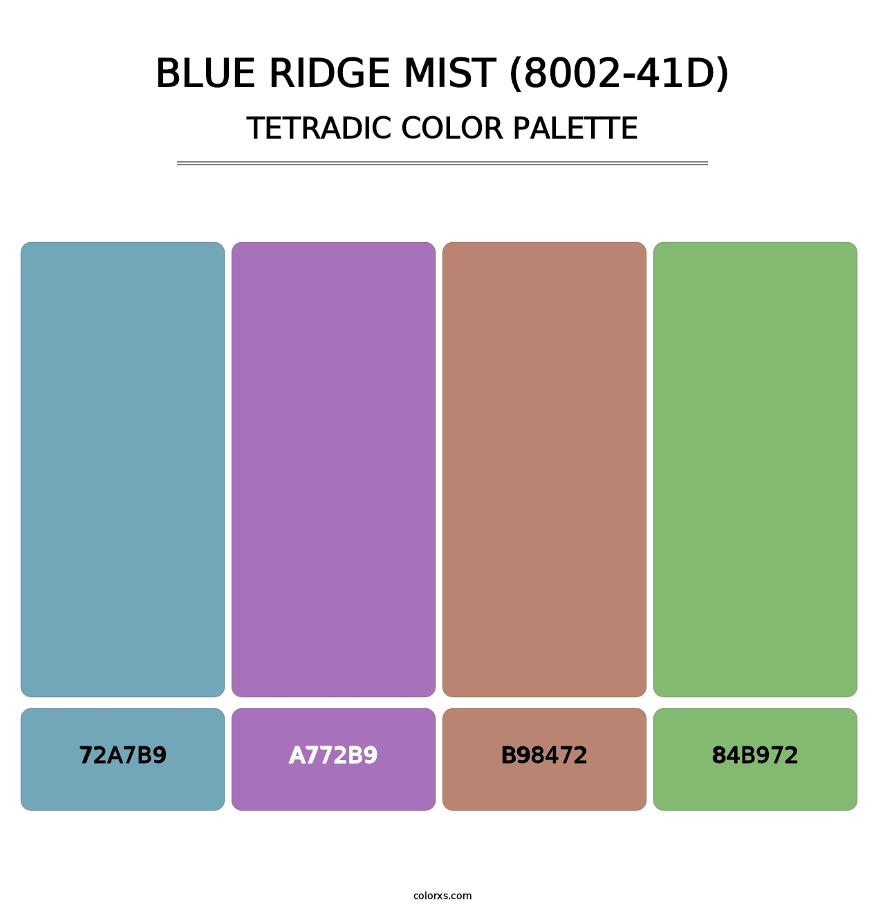 Blue Ridge Mist (8002-41D) - Tetradic Color Palette