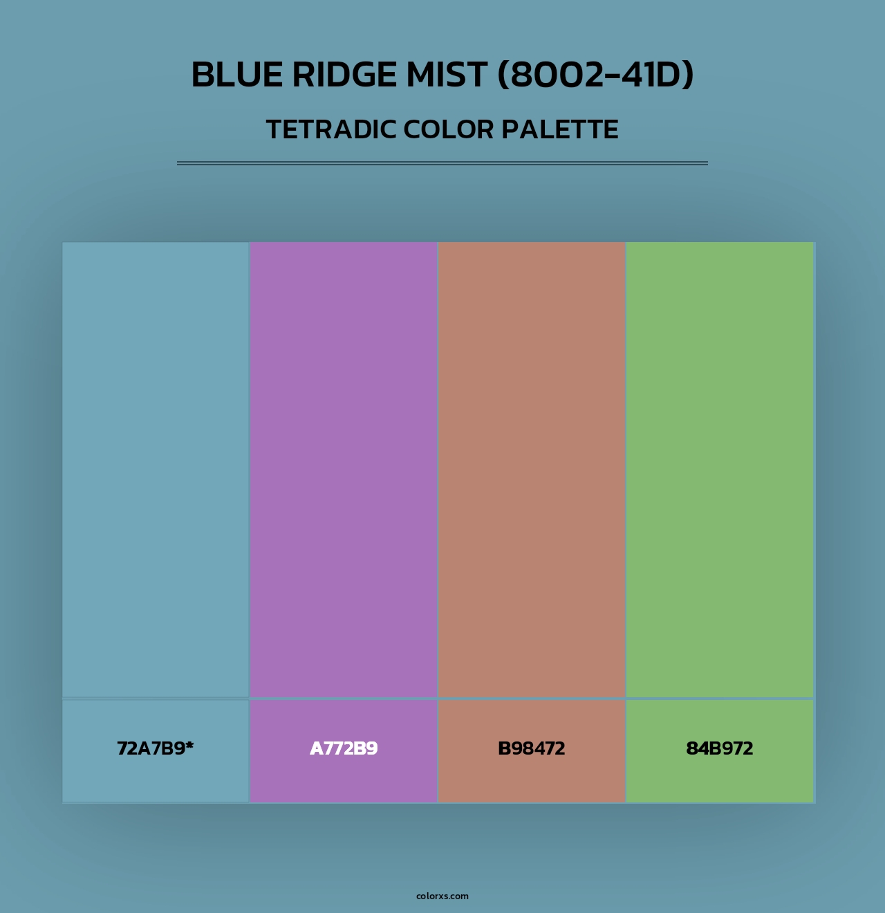 Blue Ridge Mist (8002-41D) - Tetradic Color Palette
