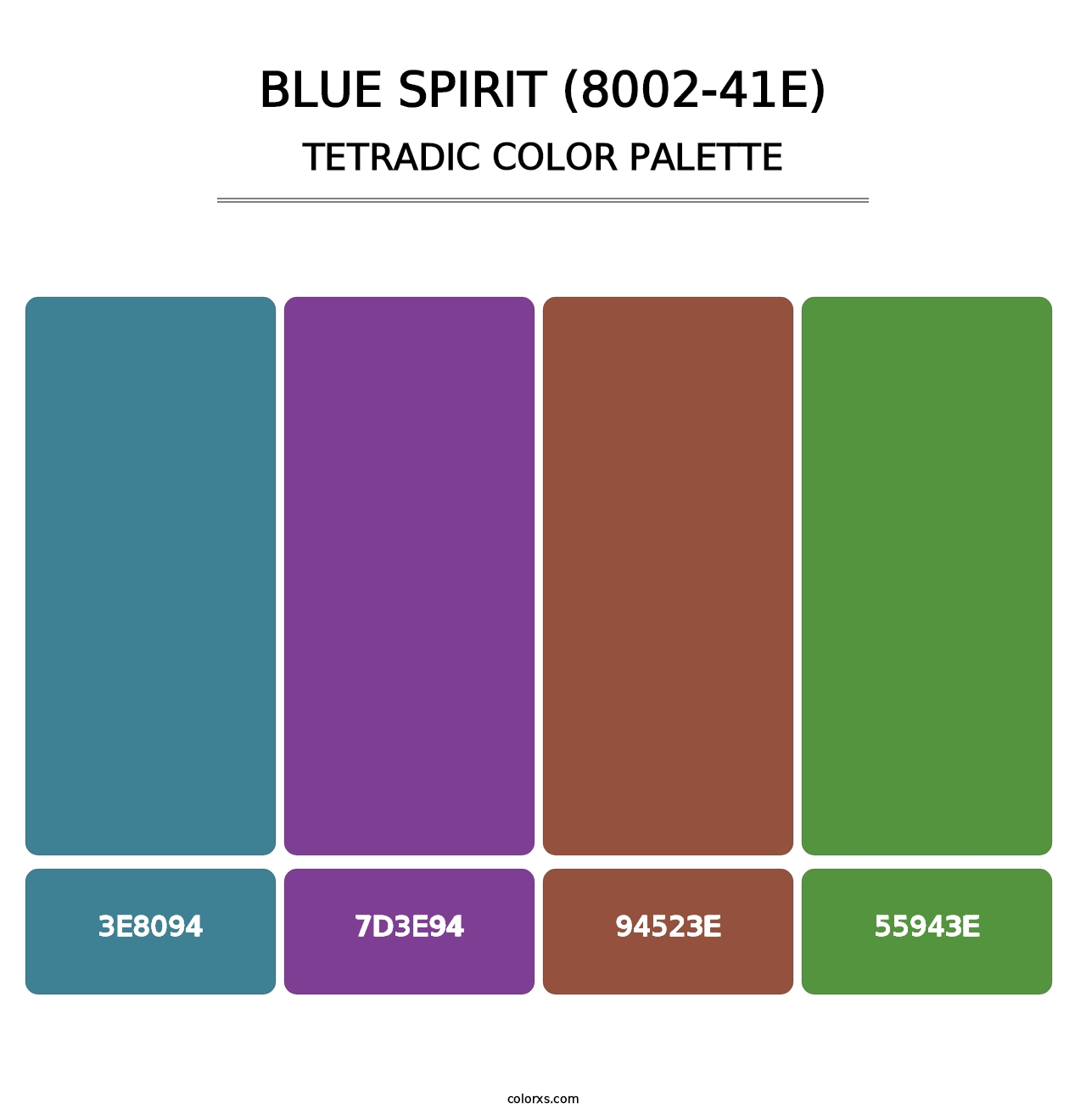 Blue Spirit (8002-41E) - Tetradic Color Palette