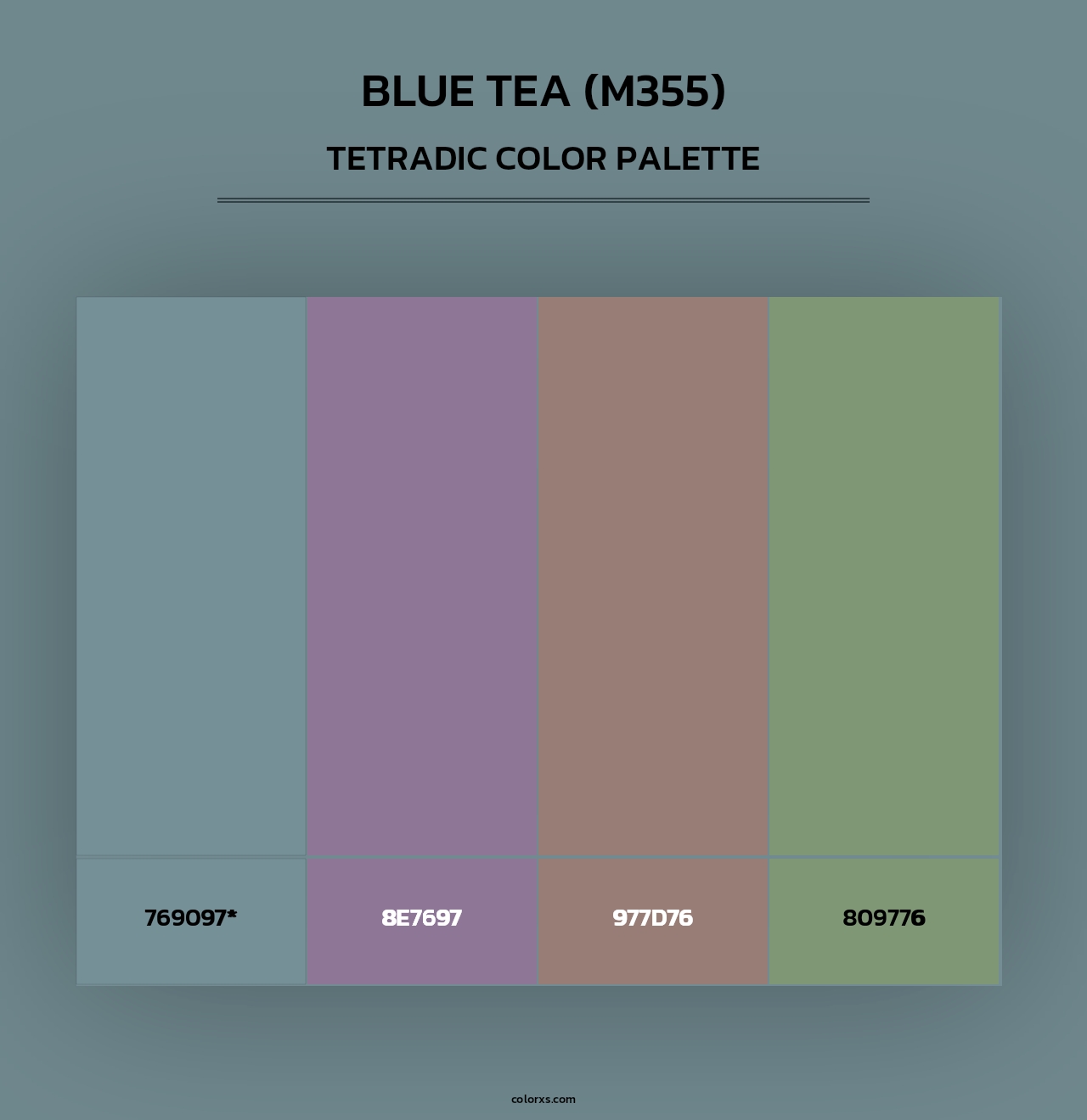 Blue Tea (M355) - Tetradic Color Palette