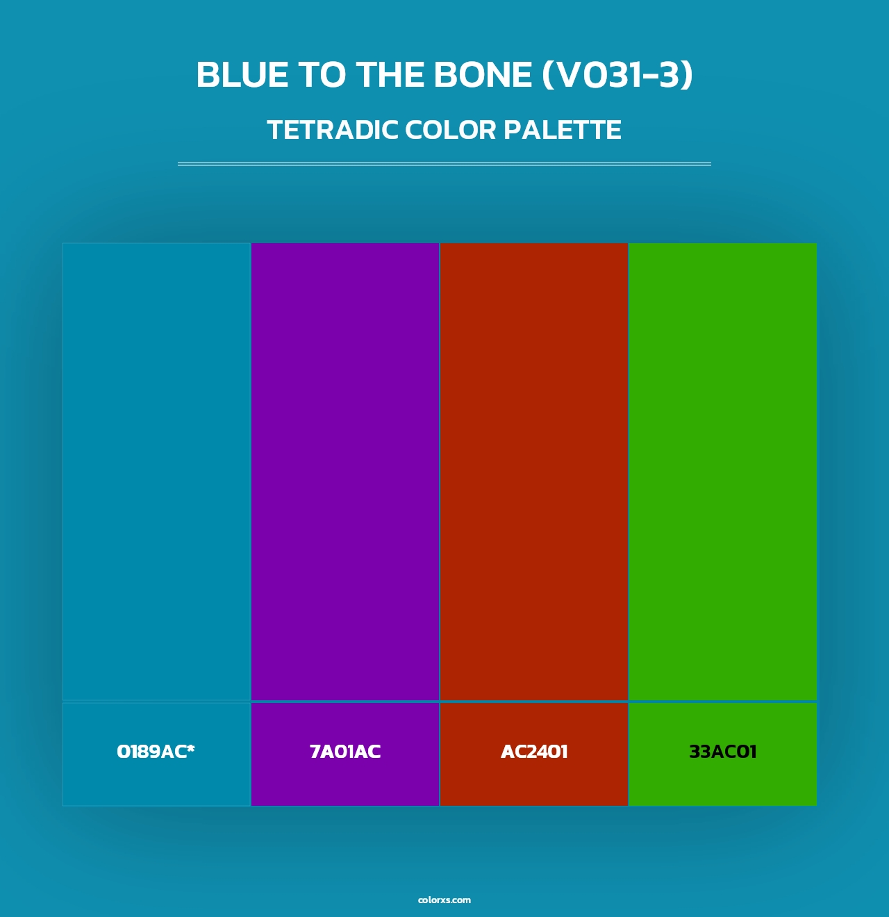 Blue to the Bone (V031-3) - Tetradic Color Palette