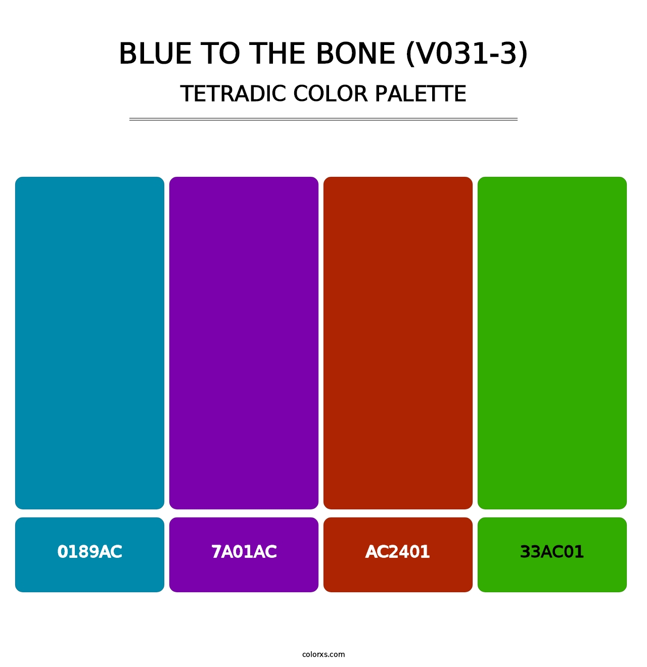 Blue to the Bone (V031-3) - Tetradic Color Palette