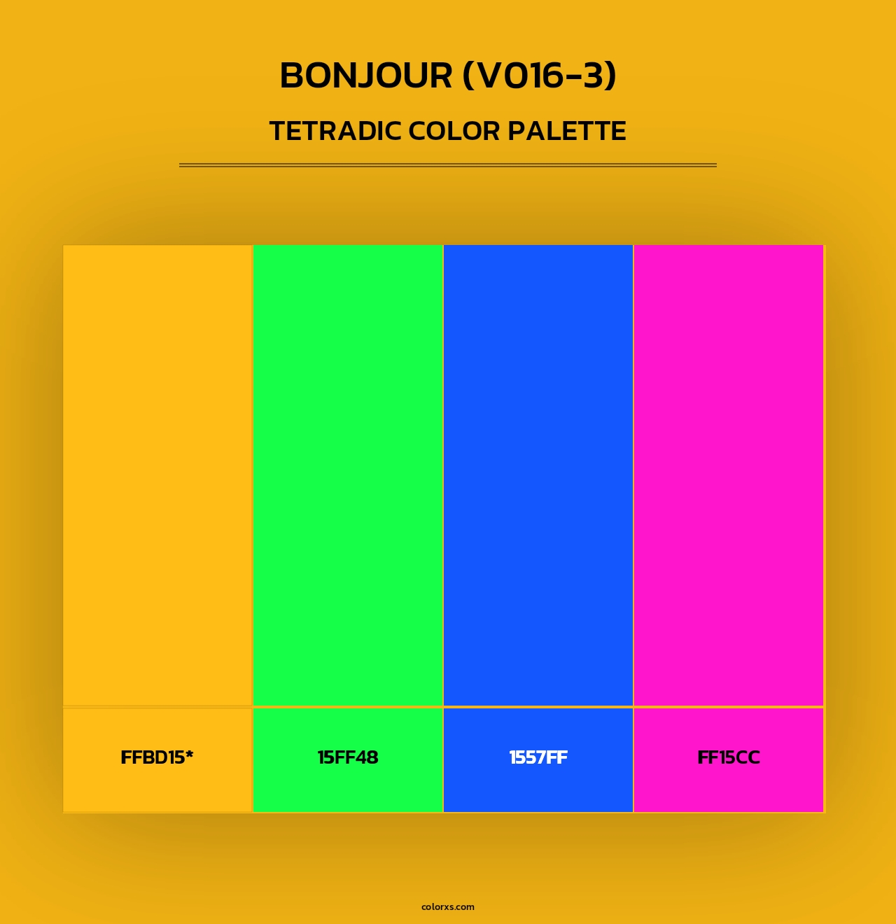 Bonjour (V016-3) - Tetradic Color Palette