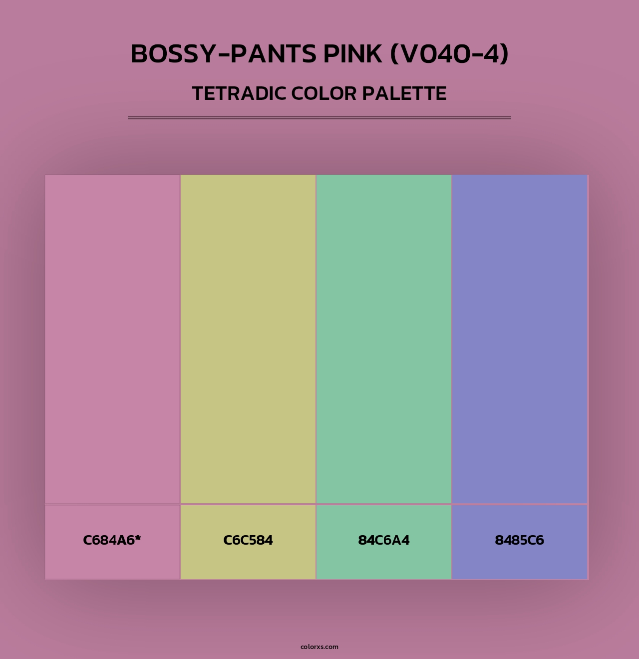 Bossy-Pants Pink (V040-4) - Tetradic Color Palette