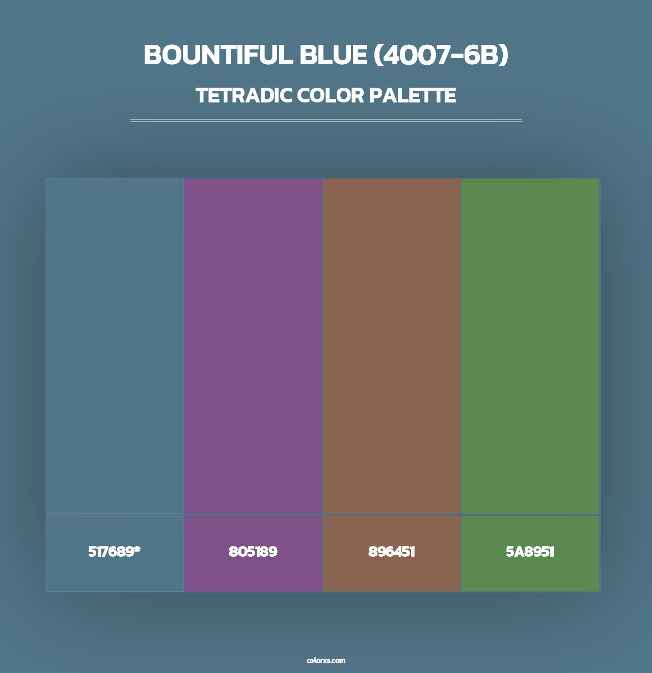 Bountiful Blue (4007-6B) - Tetradic Color Palette
