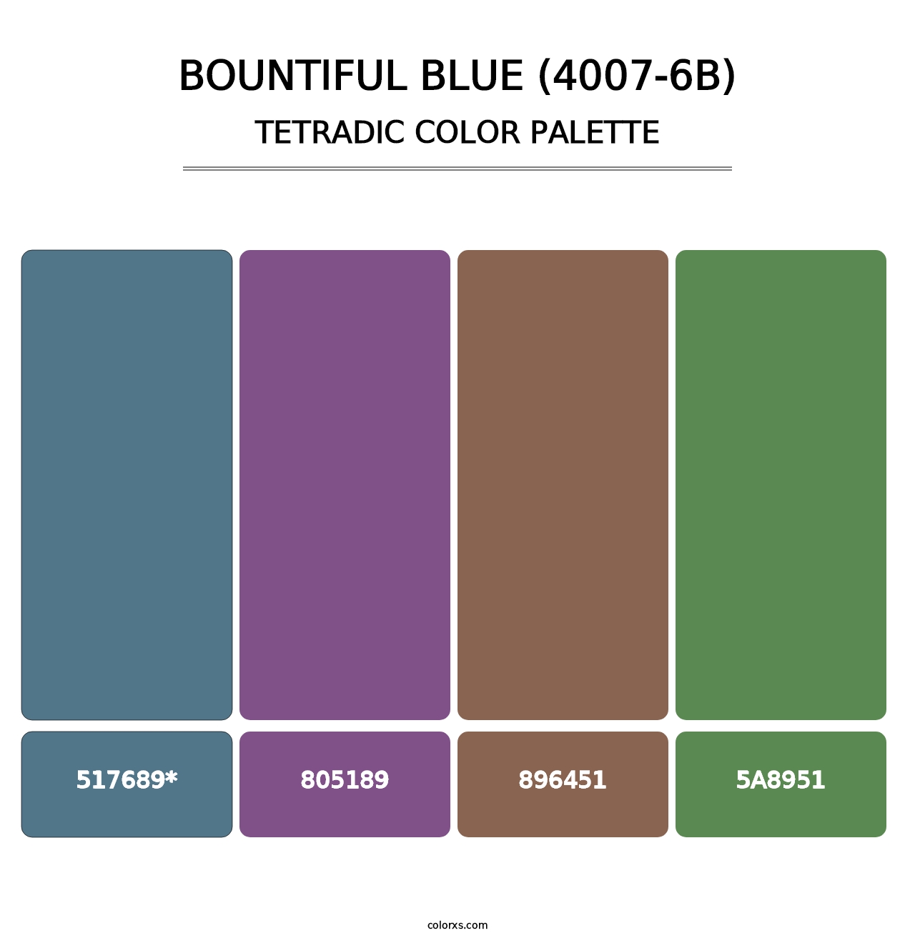 Bountiful Blue (4007-6B) - Tetradic Color Palette