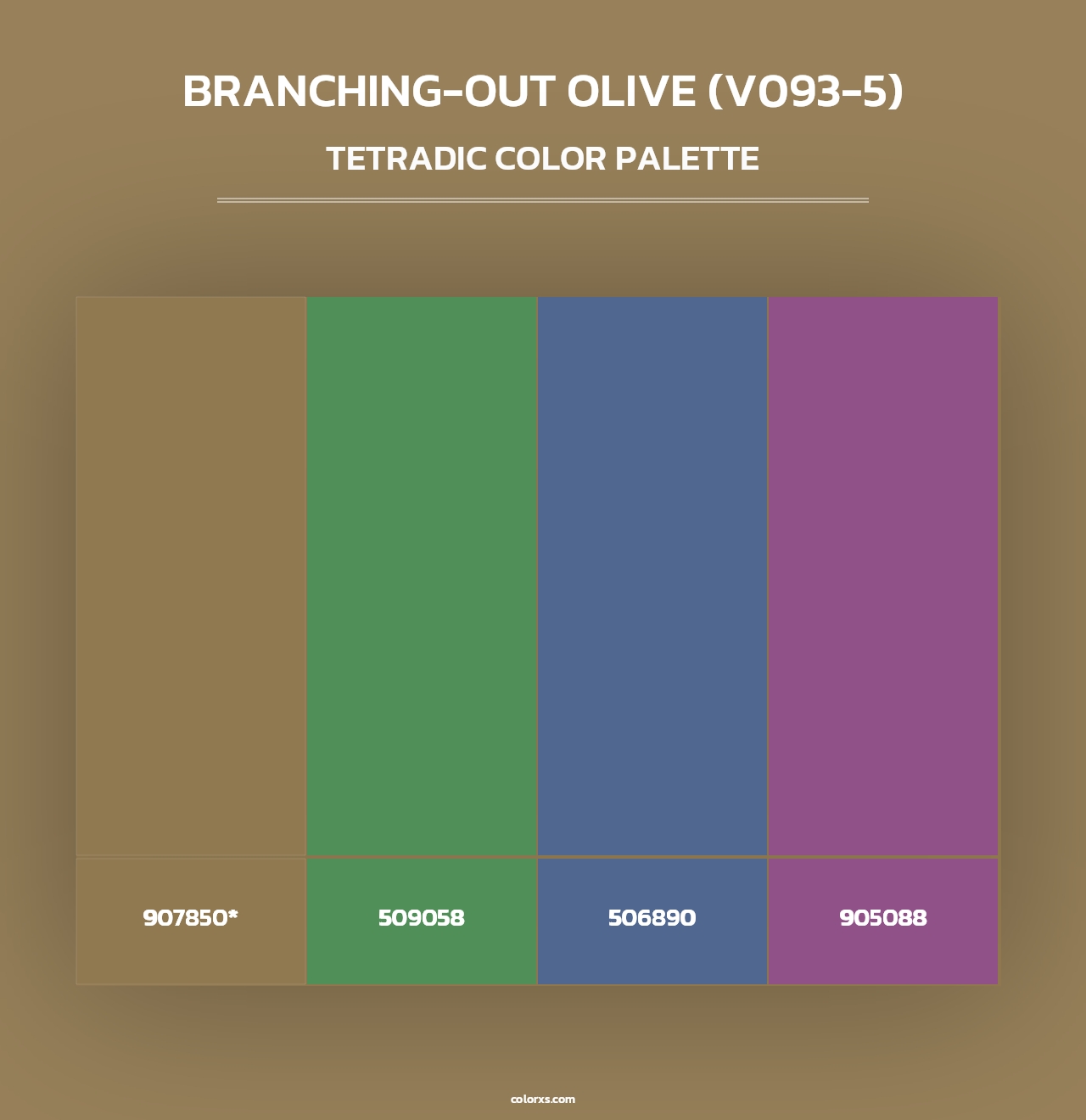 Branching-Out Olive (V093-5) - Tetradic Color Palette