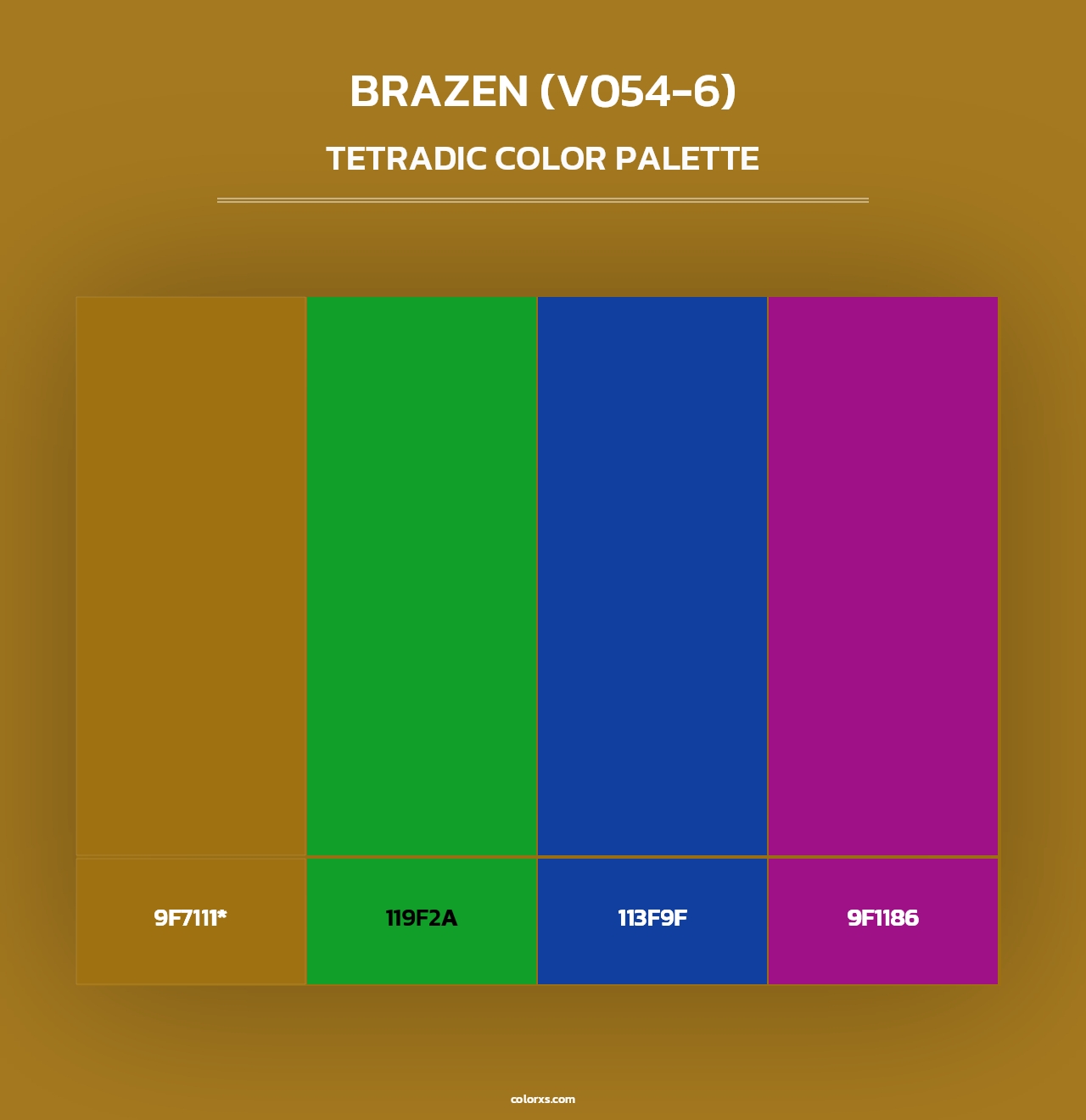 Brazen (V054-6) - Tetradic Color Palette