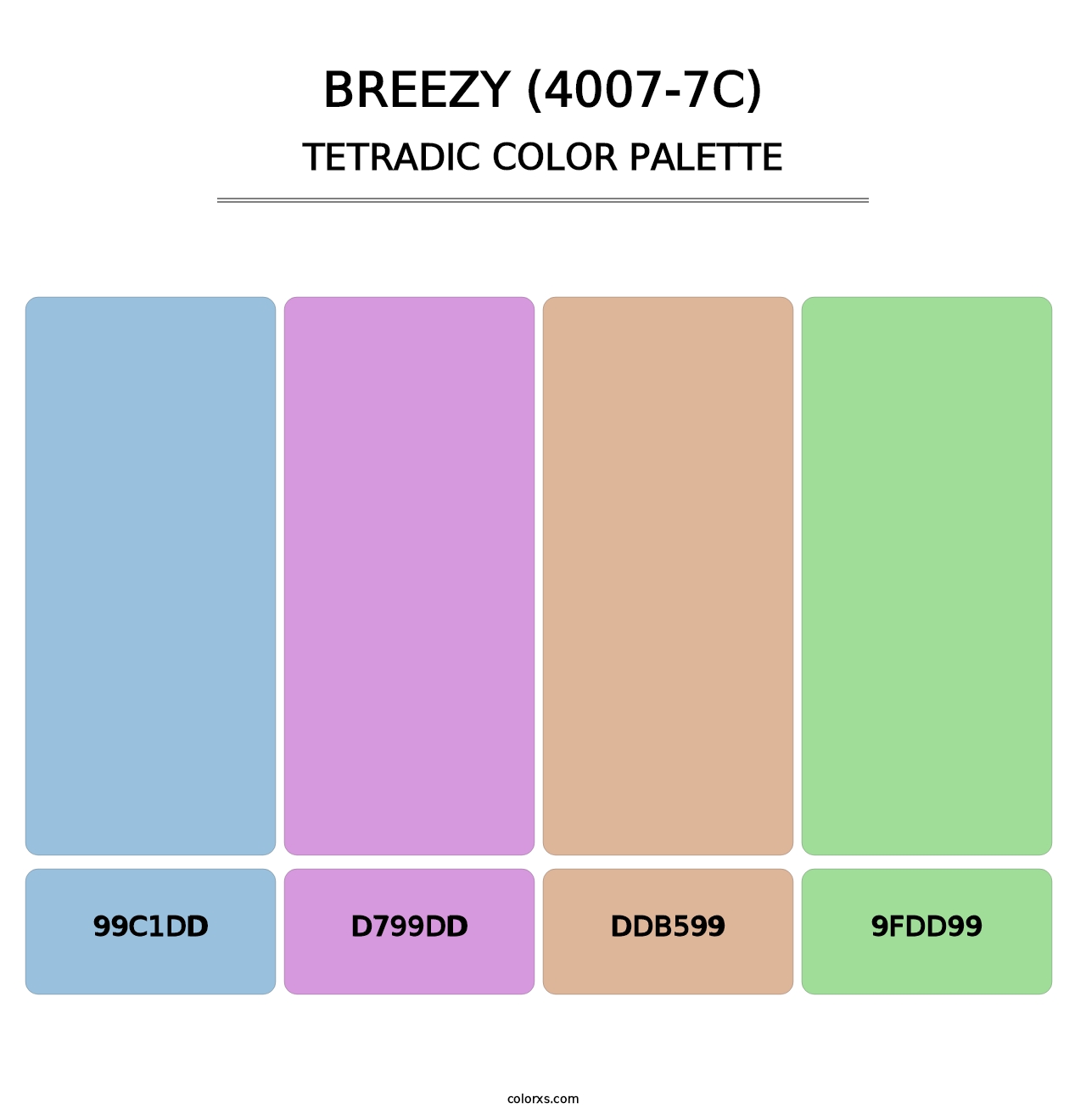 Breezy (4007-7C) - Tetradic Color Palette