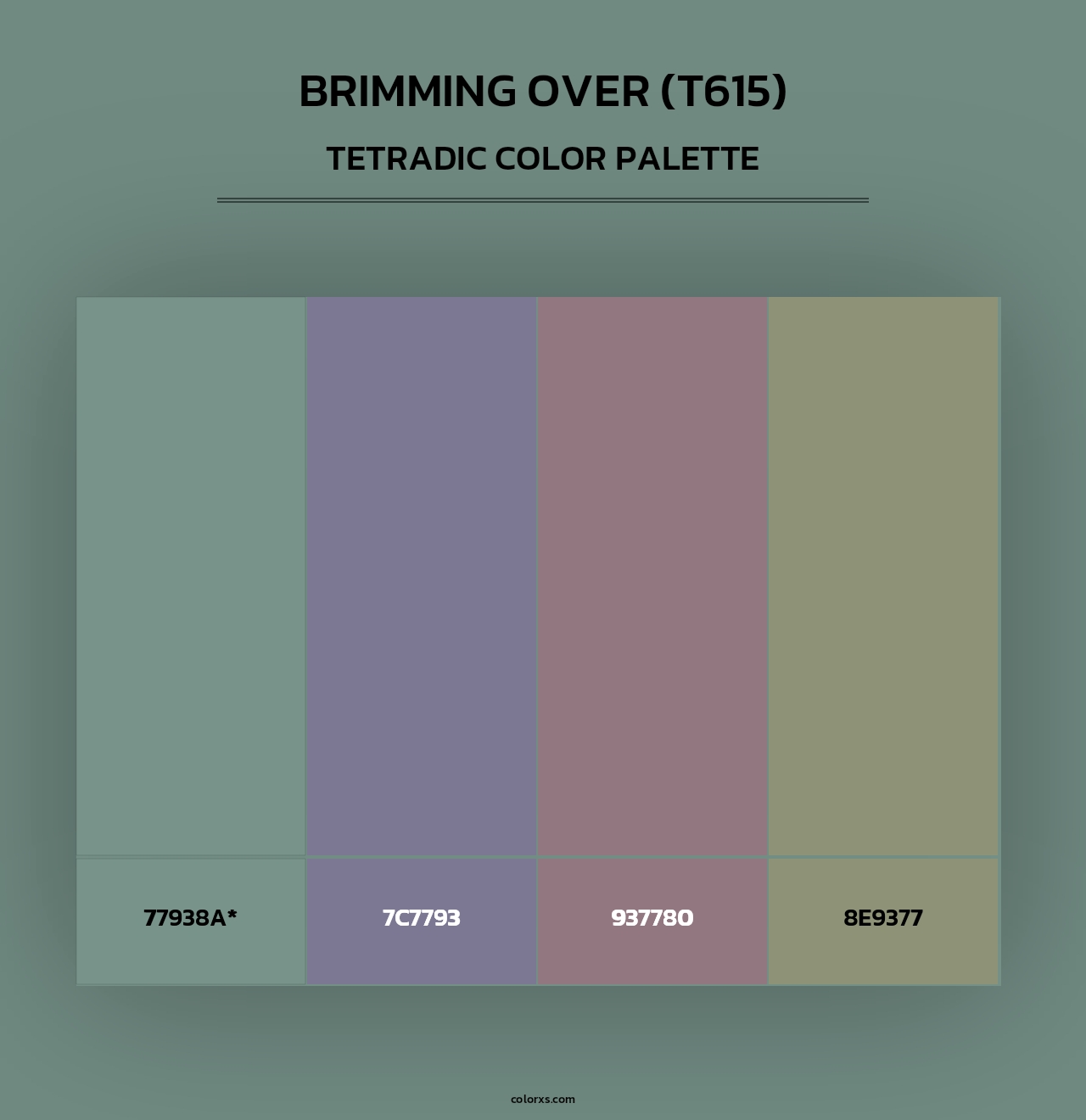 Brimming Over (T615) - Tetradic Color Palette