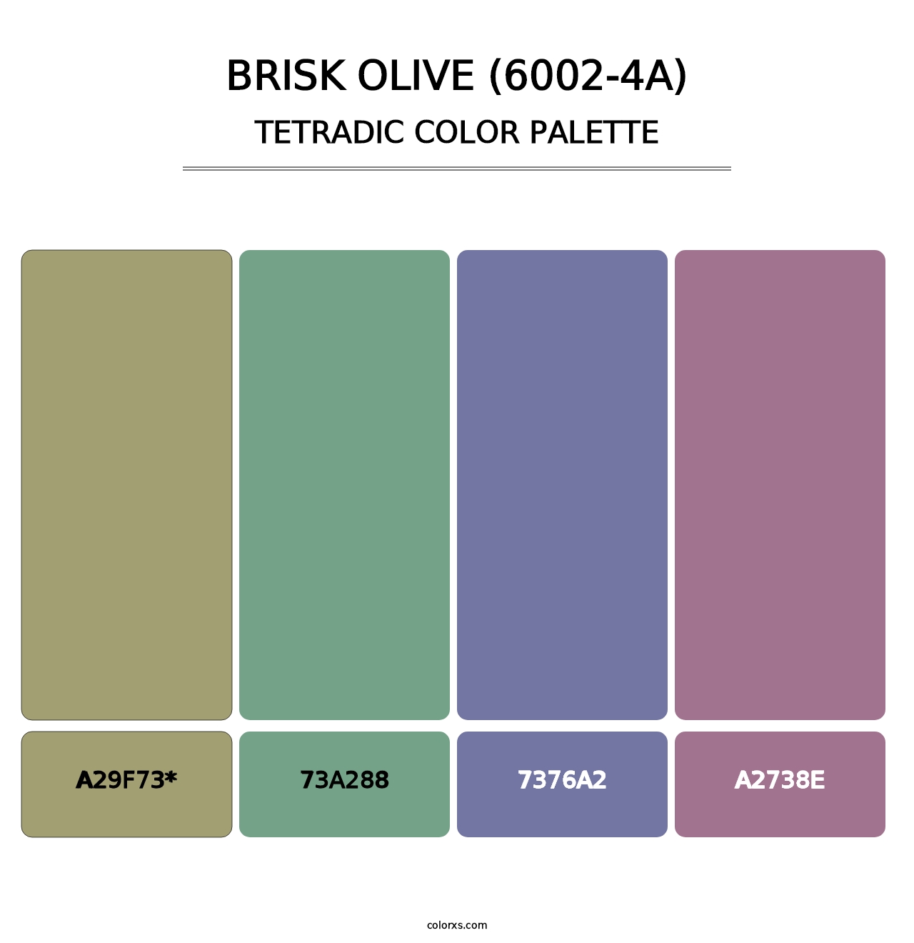 Brisk Olive (6002-4A) - Tetradic Color Palette