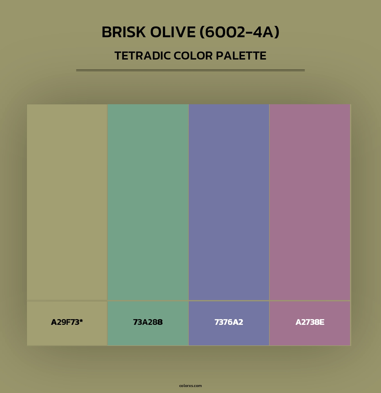 Brisk Olive (6002-4A) - Tetradic Color Palette