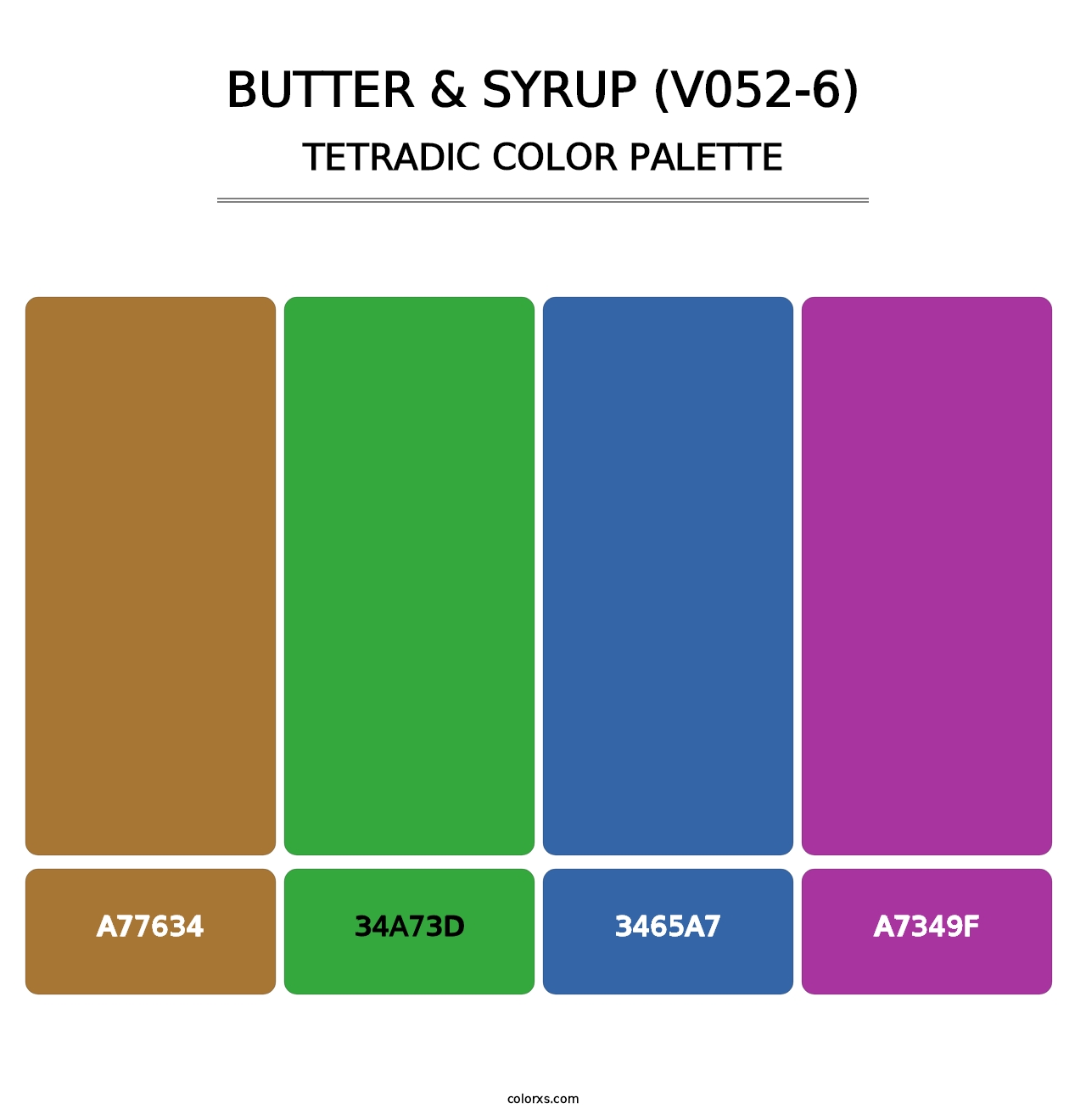 Butter & Syrup (V052-6) - Tetradic Color Palette