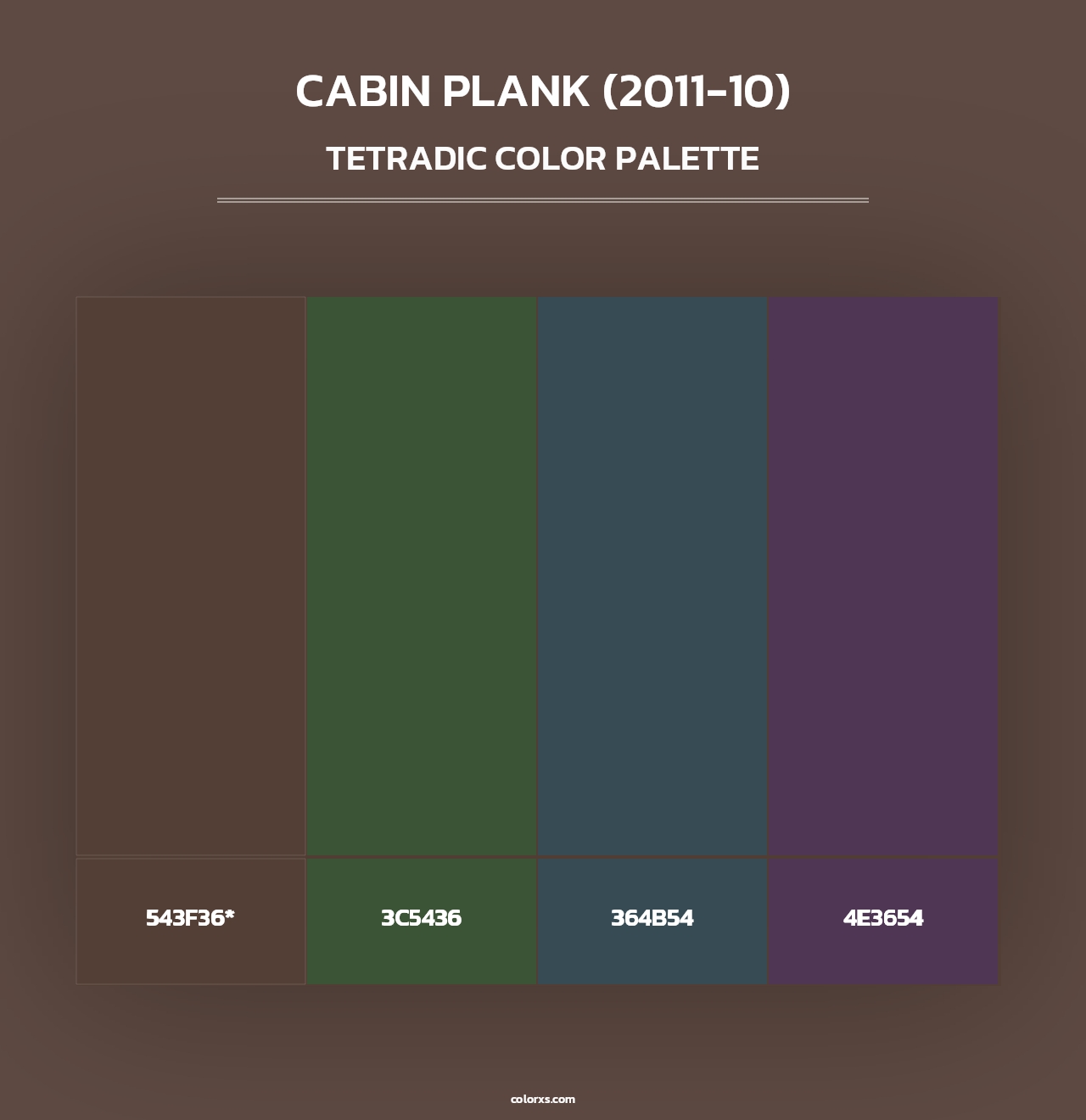 Cabin Plank (2011-10) - Tetradic Color Palette