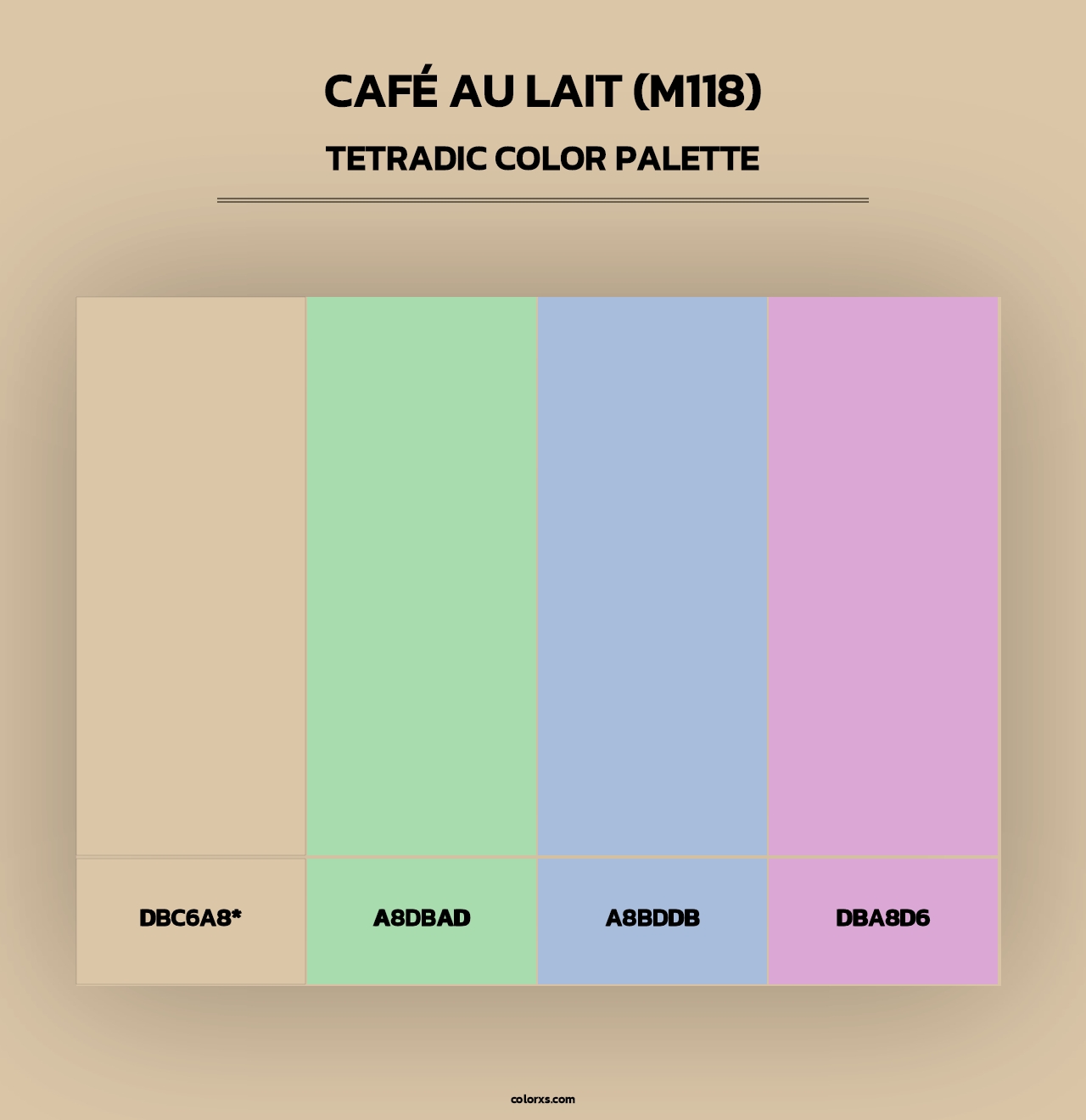 Café Au Lait (M118) - Tetradic Color Palette