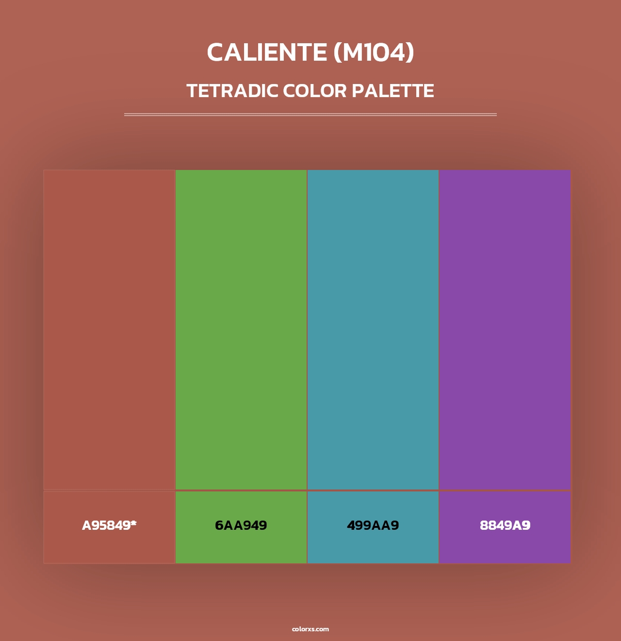 Caliente (M104) - Tetradic Color Palette