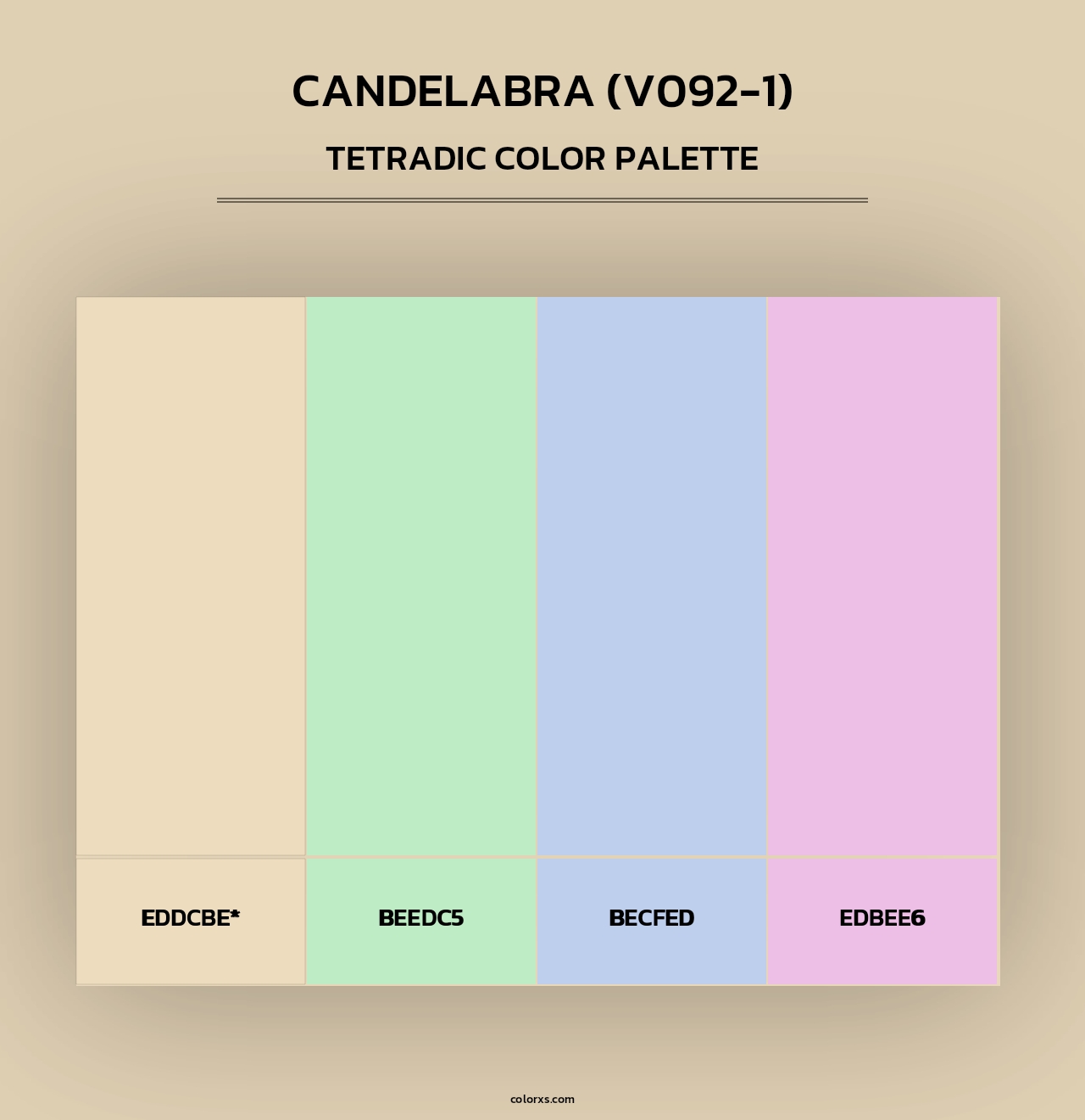 Candelabra (V092-1) - Tetradic Color Palette