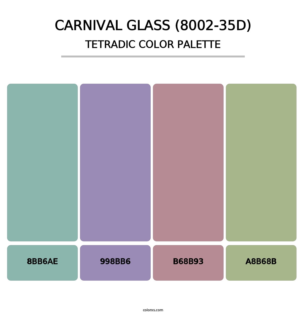 Carnival Glass (8002-35D) - Tetradic Color Palette