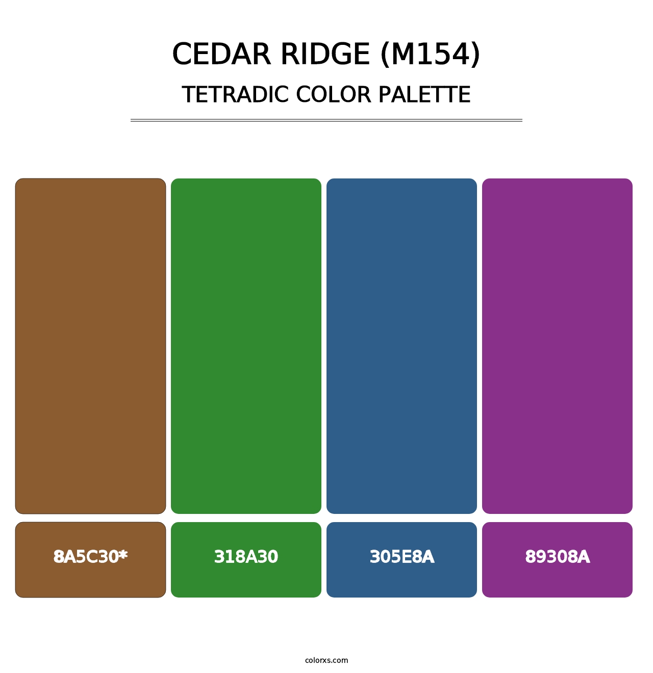 Cedar Ridge (M154) - Tetradic Color Palette