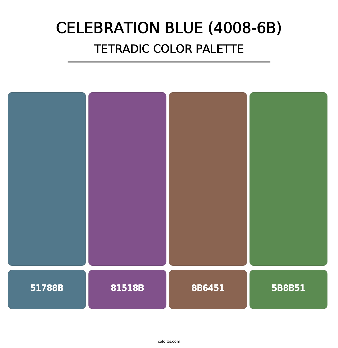 Celebration Blue (4008-6B) - Tetradic Color Palette