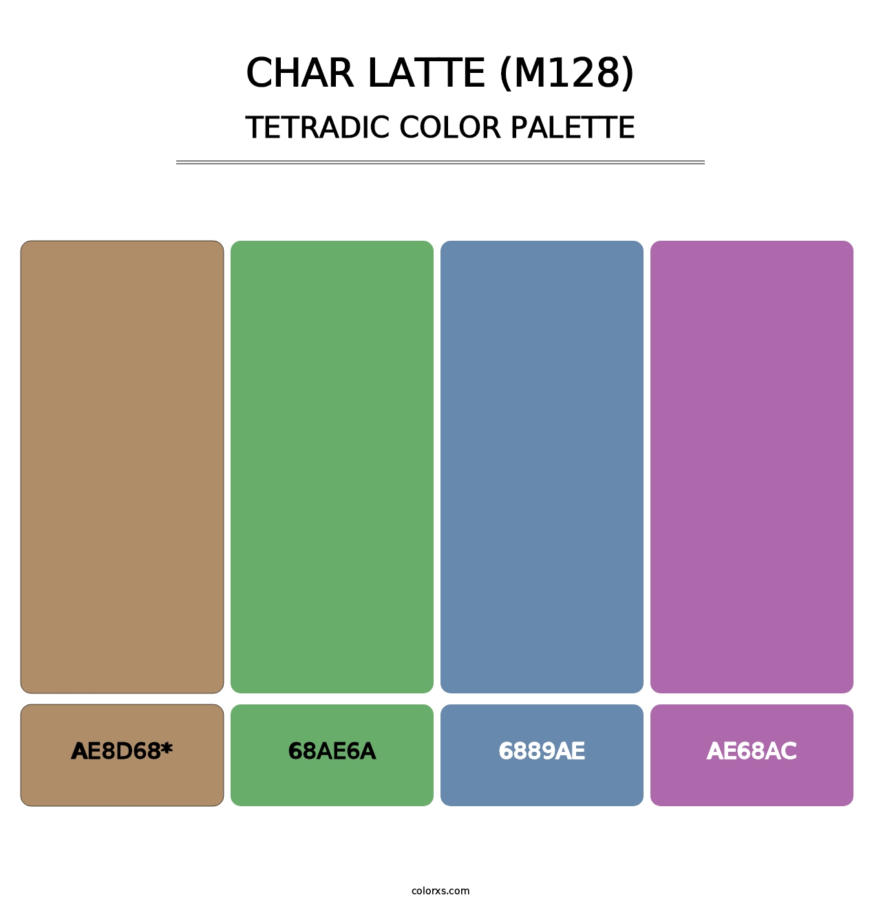 Char Latte (M128) - Tetradic Color Palette