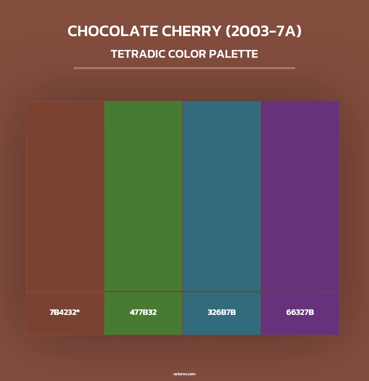 Chocolate Cherry (2003-7A) - Tetradic Color Palette