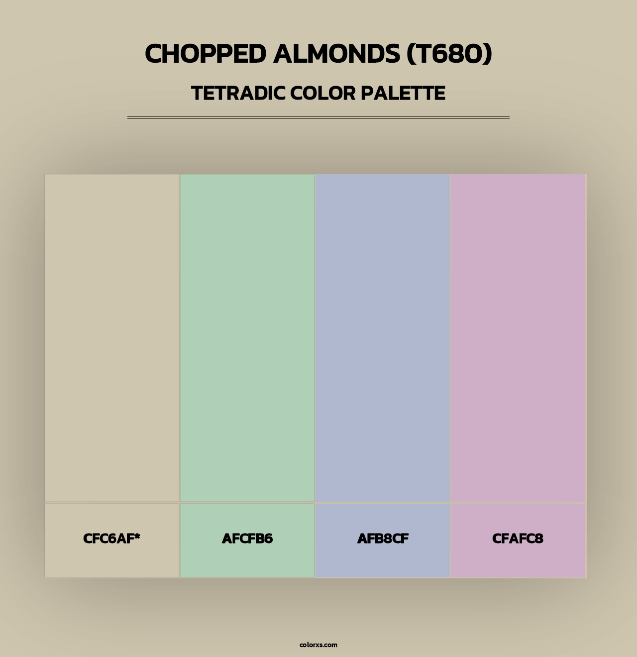 Chopped Almonds (T680) - Tetradic Color Palette