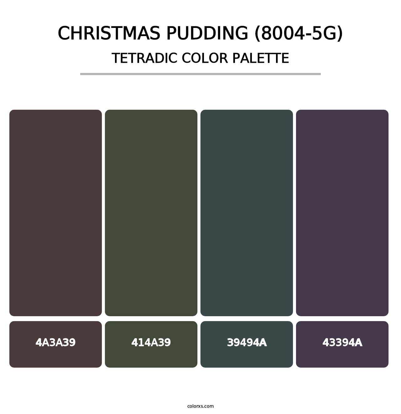 Christmas Pudding (8004-5G) - Tetradic Color Palette