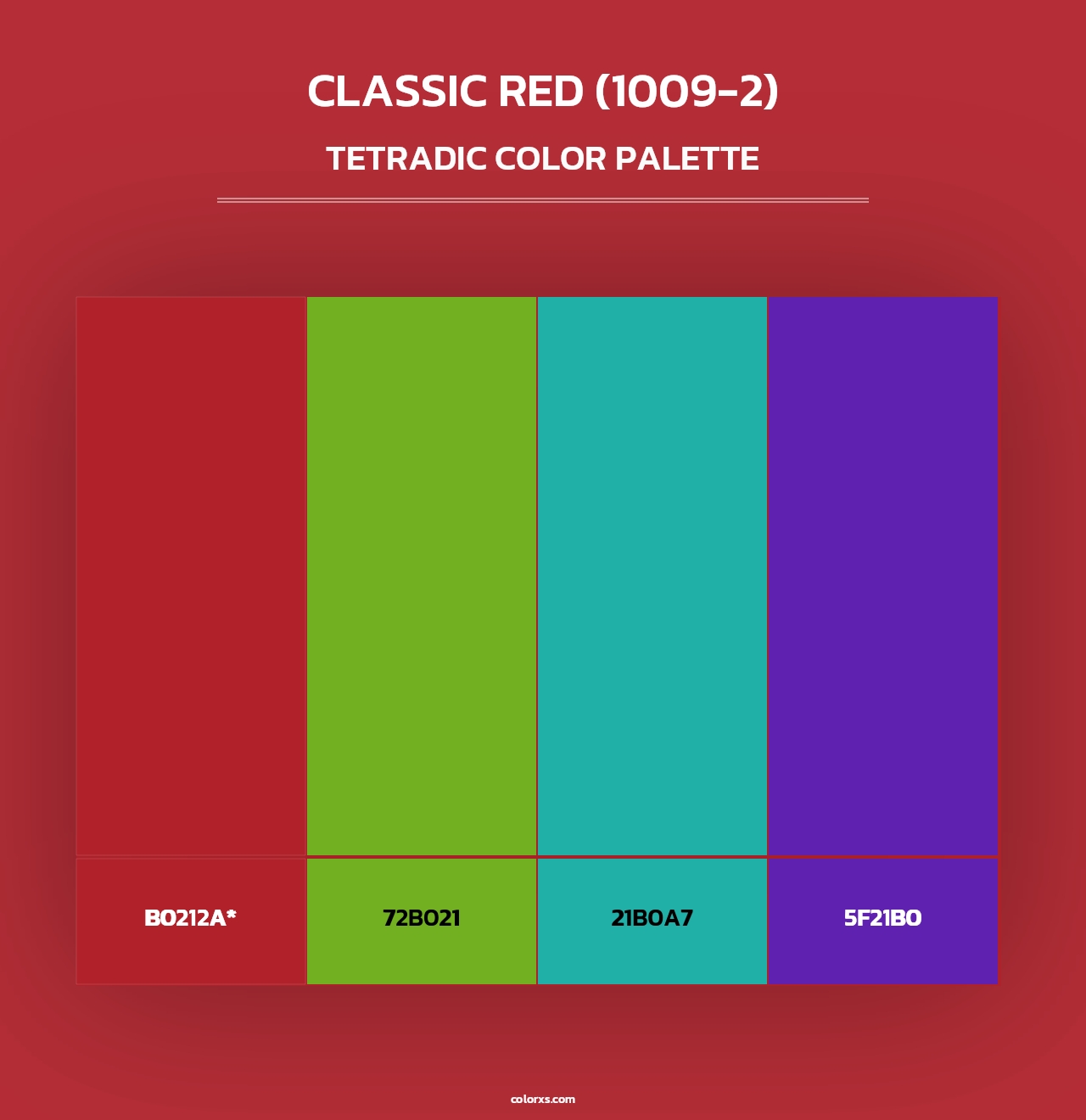 Classic Red (1009-2) - Tetradic Color Palette