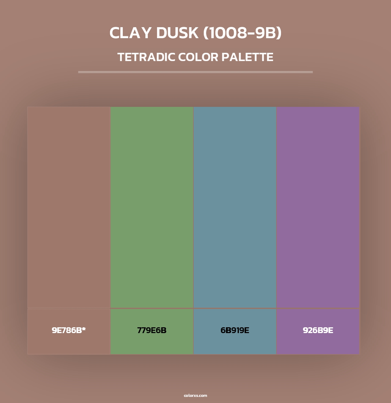 Clay Dusk (1008-9B) - Tetradic Color Palette