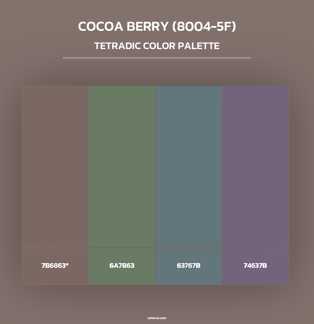 Cocoa Berry (8004-5F) - Tetradic Color Palette