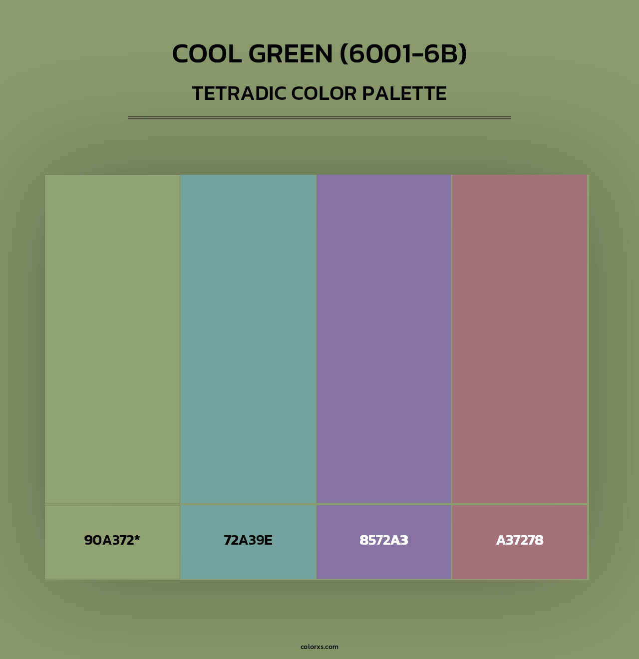 Cool Green (6001-6B) - Tetradic Color Palette