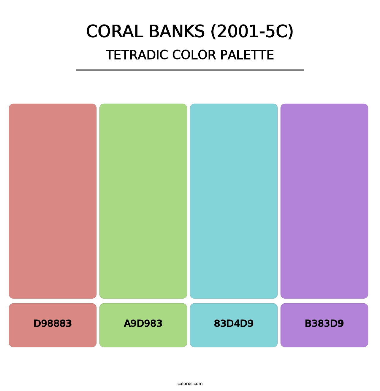 Coral Banks (2001-5C) - Tetradic Color Palette
