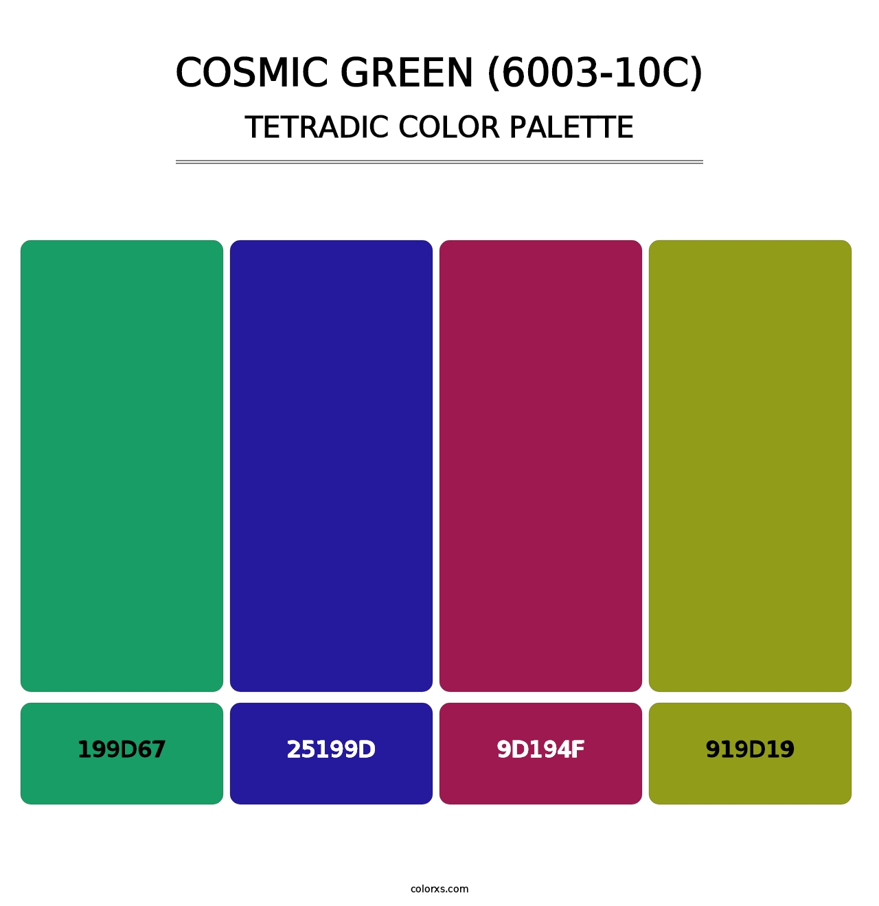 Cosmic Green (6003-10C) - Tetradic Color Palette