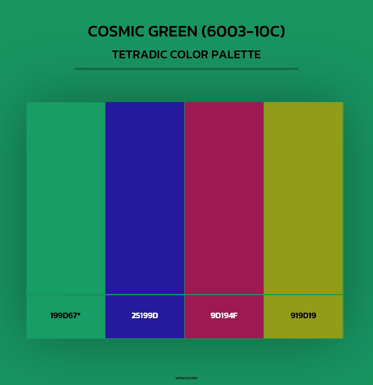Cosmic Green (6003-10C) - Tetradic Color Palette