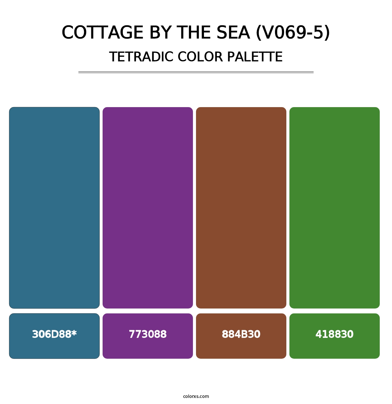 Cottage by the Sea (V069-5) - Tetradic Color Palette