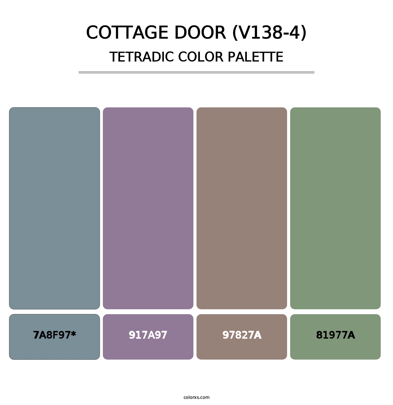 Cottage Door (V138-4) - Tetradic Color Palette