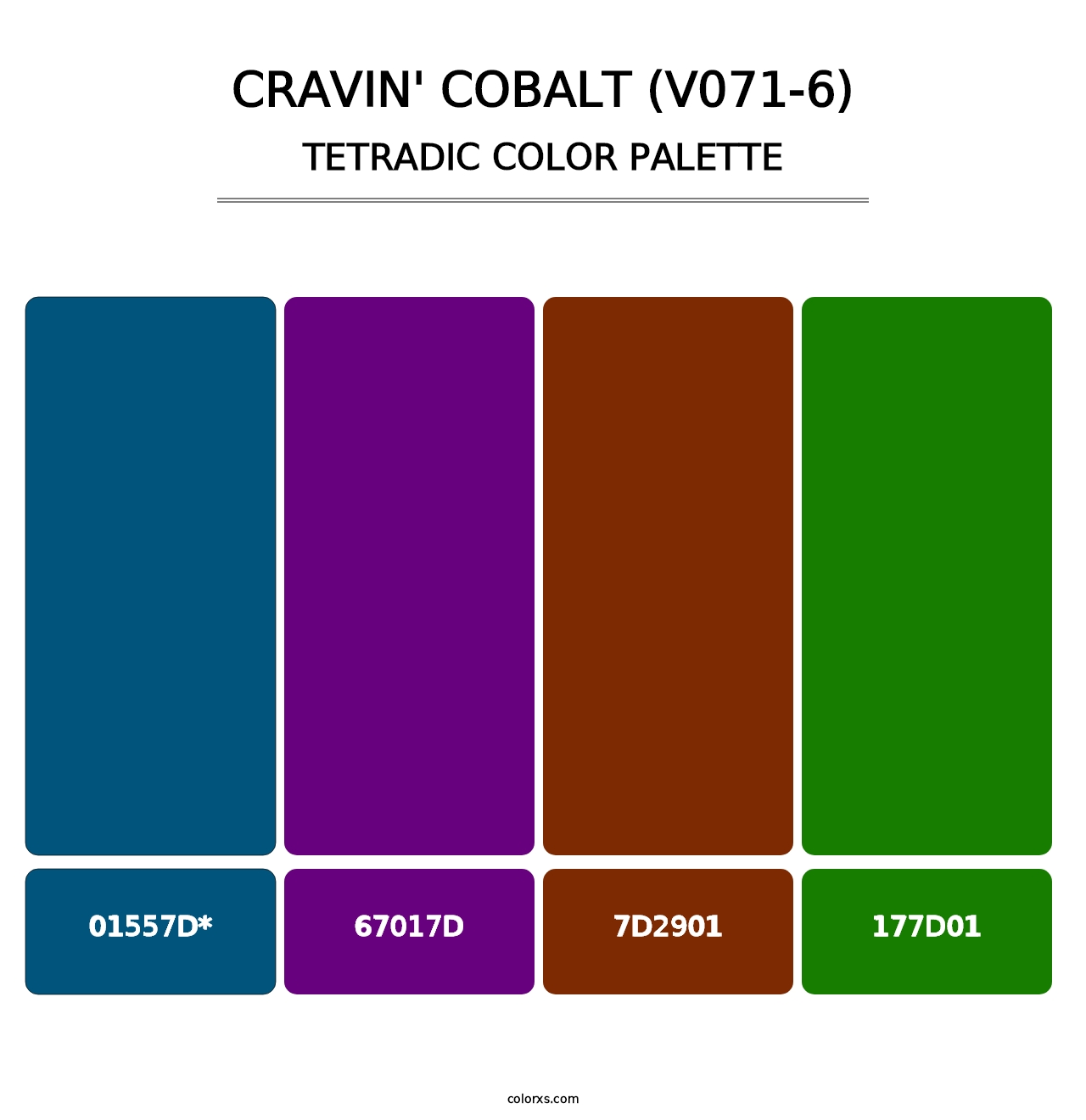 Cravin' Cobalt (V071-6) - Tetradic Color Palette