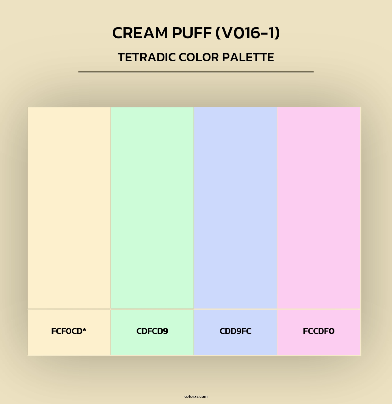 Cream Puff (V016-1) - Tetradic Color Palette
