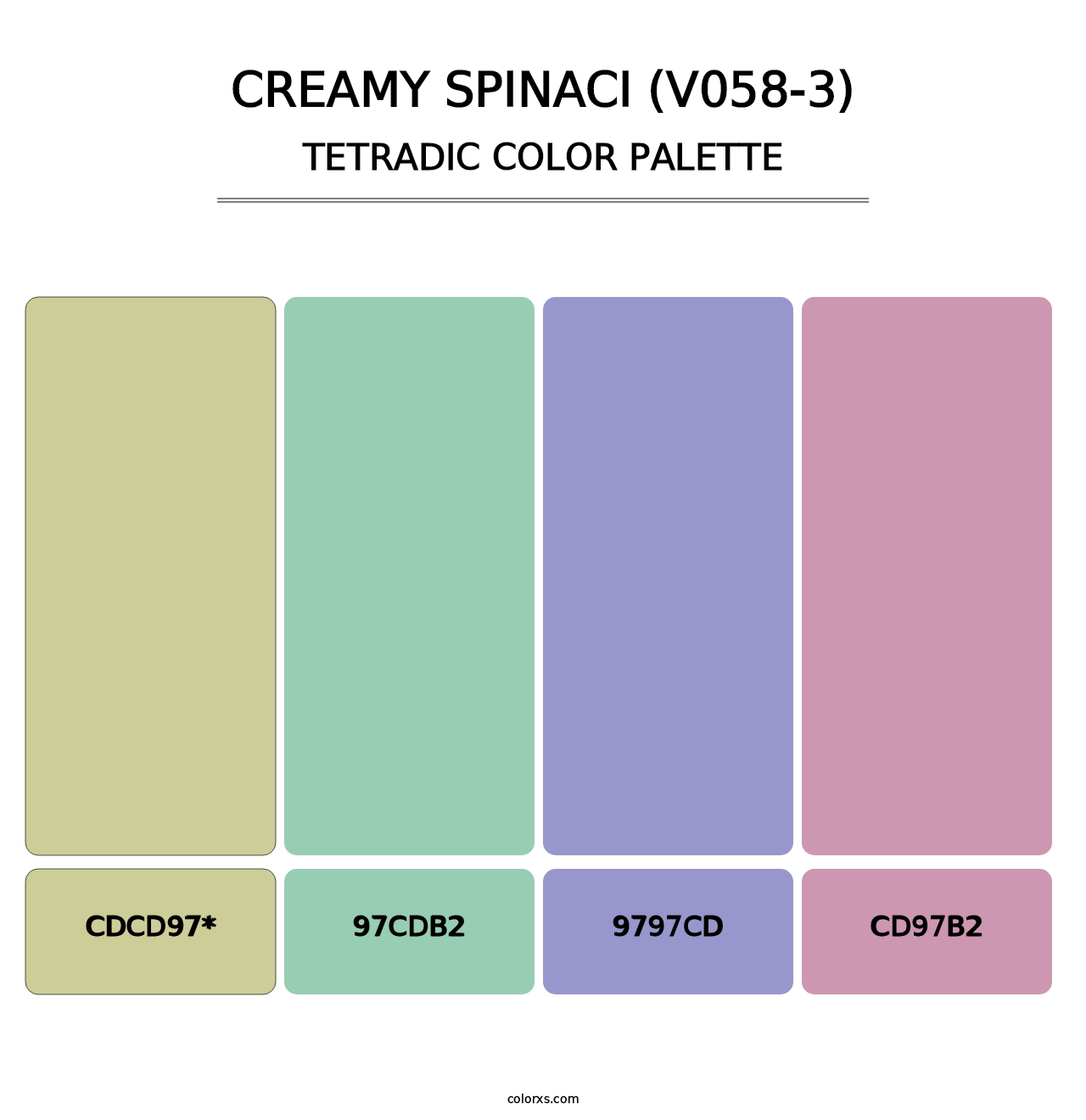 Creamy Spinaci (V058-3) - Tetradic Color Palette
