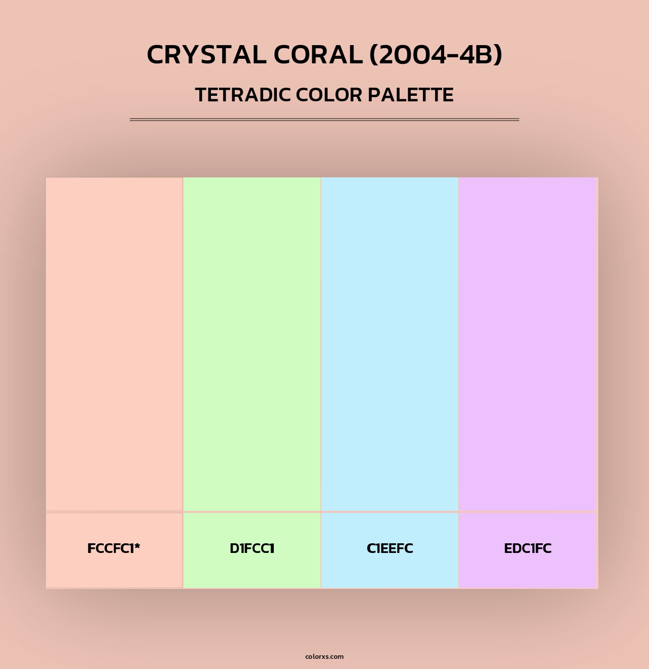 Crystal Coral (2004-4B) - Tetradic Color Palette