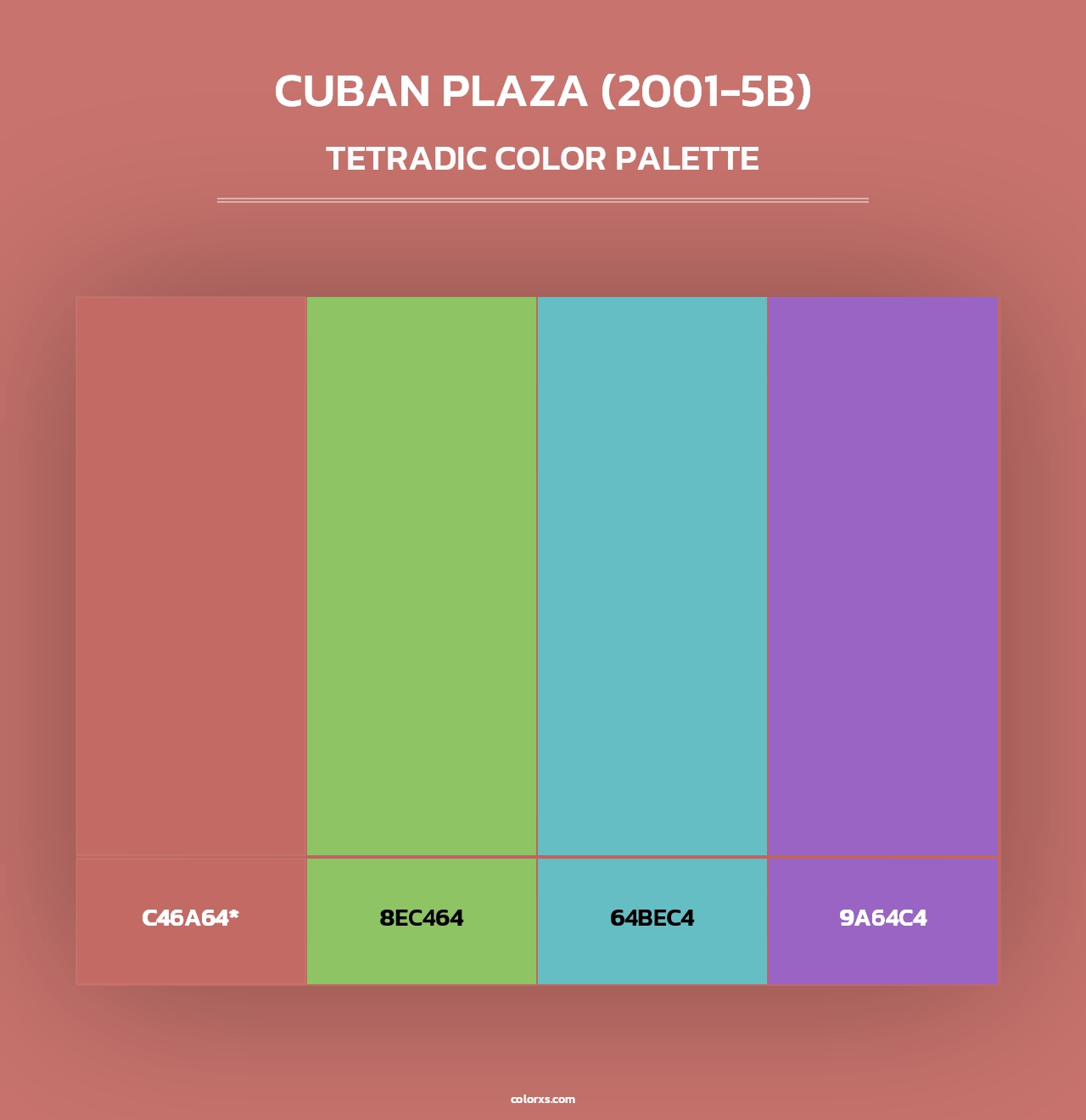 Cuban Plaza (2001-5B) - Tetradic Color Palette