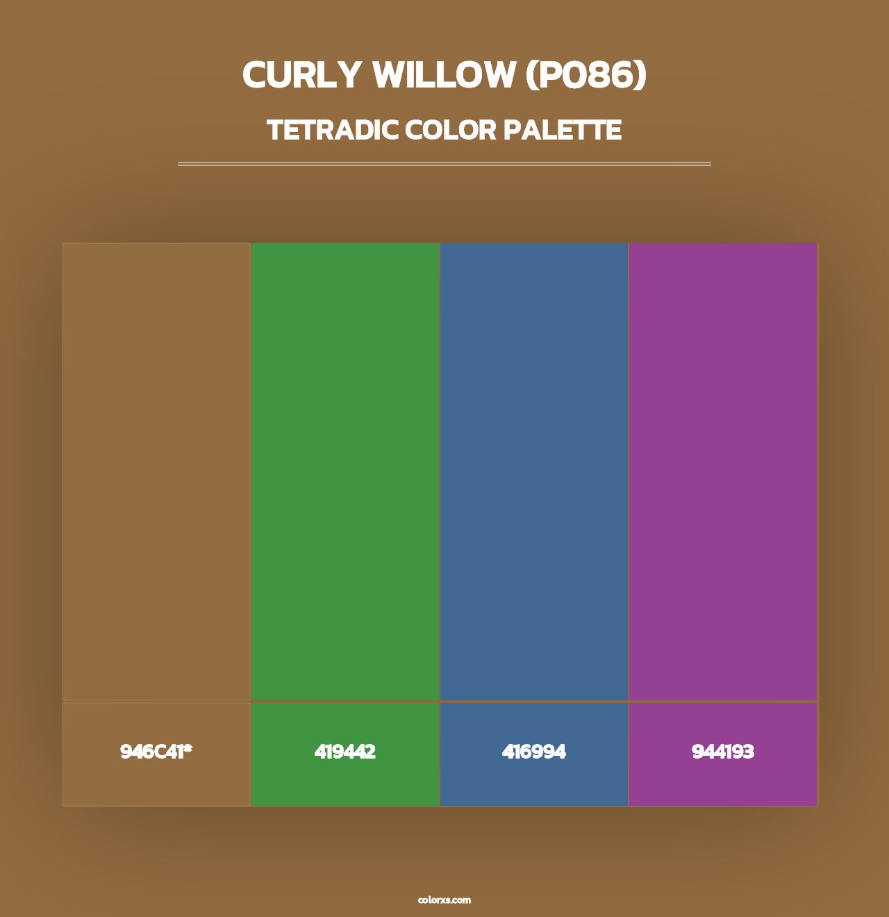 Curly Willow (P086) - Tetradic Color Palette